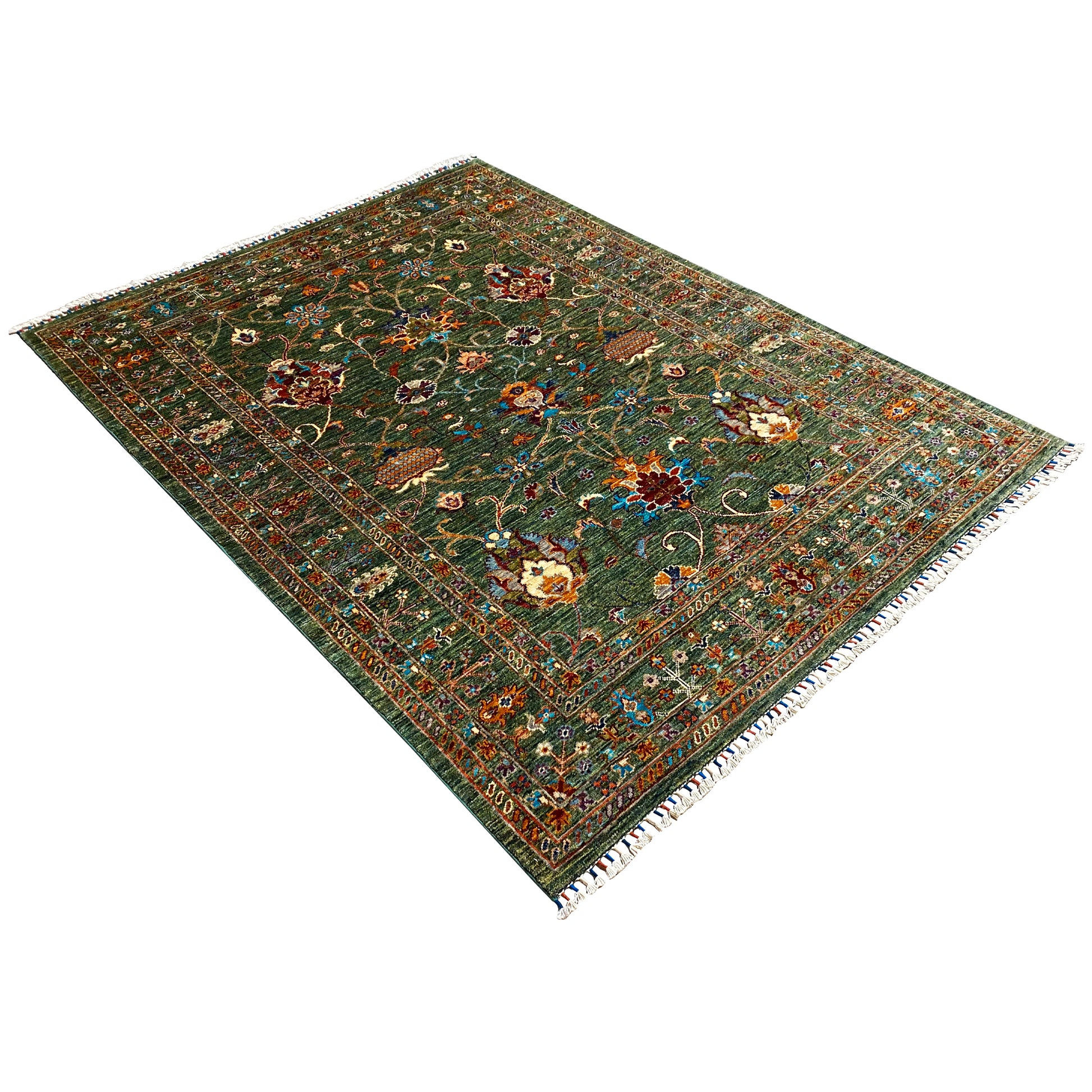 Grüner Khorjin Teppich 207x156 cm - German Carpet Shop