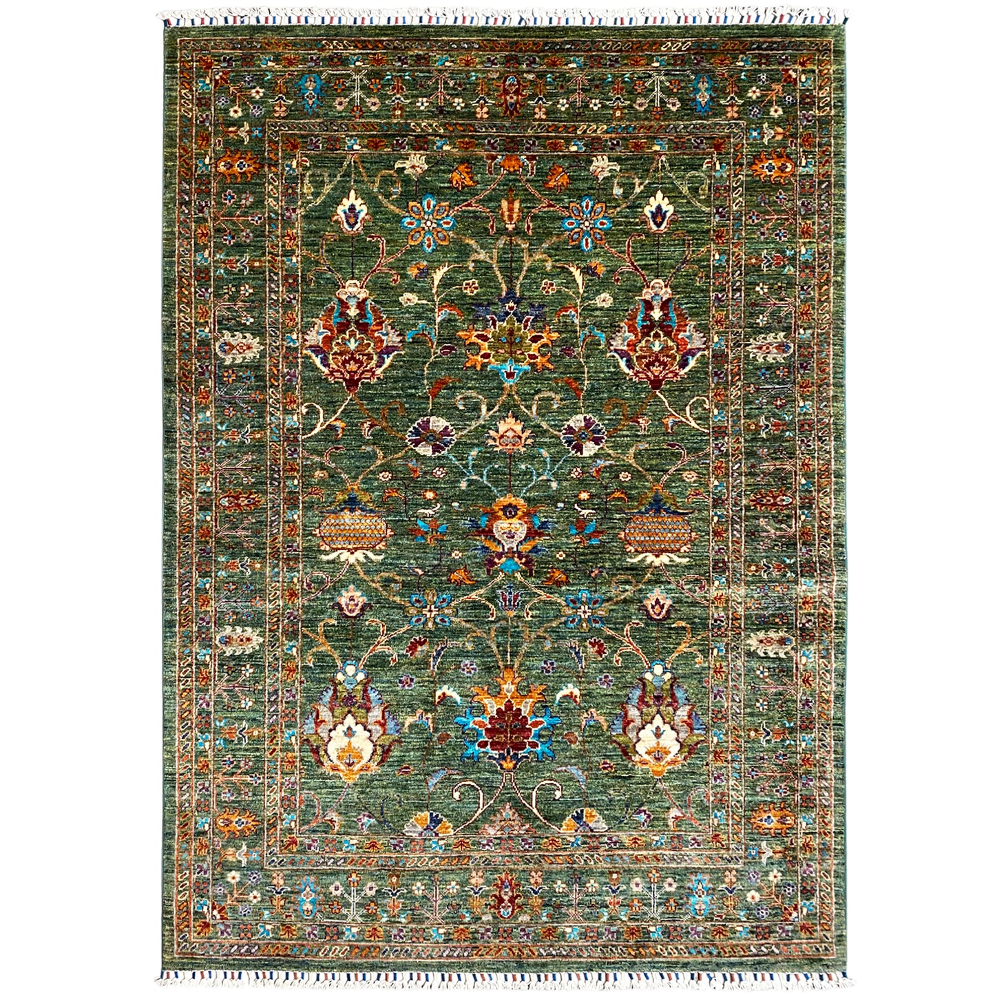 Grüner Khorjin Teppich 207x156 cm - German Carpet Shop