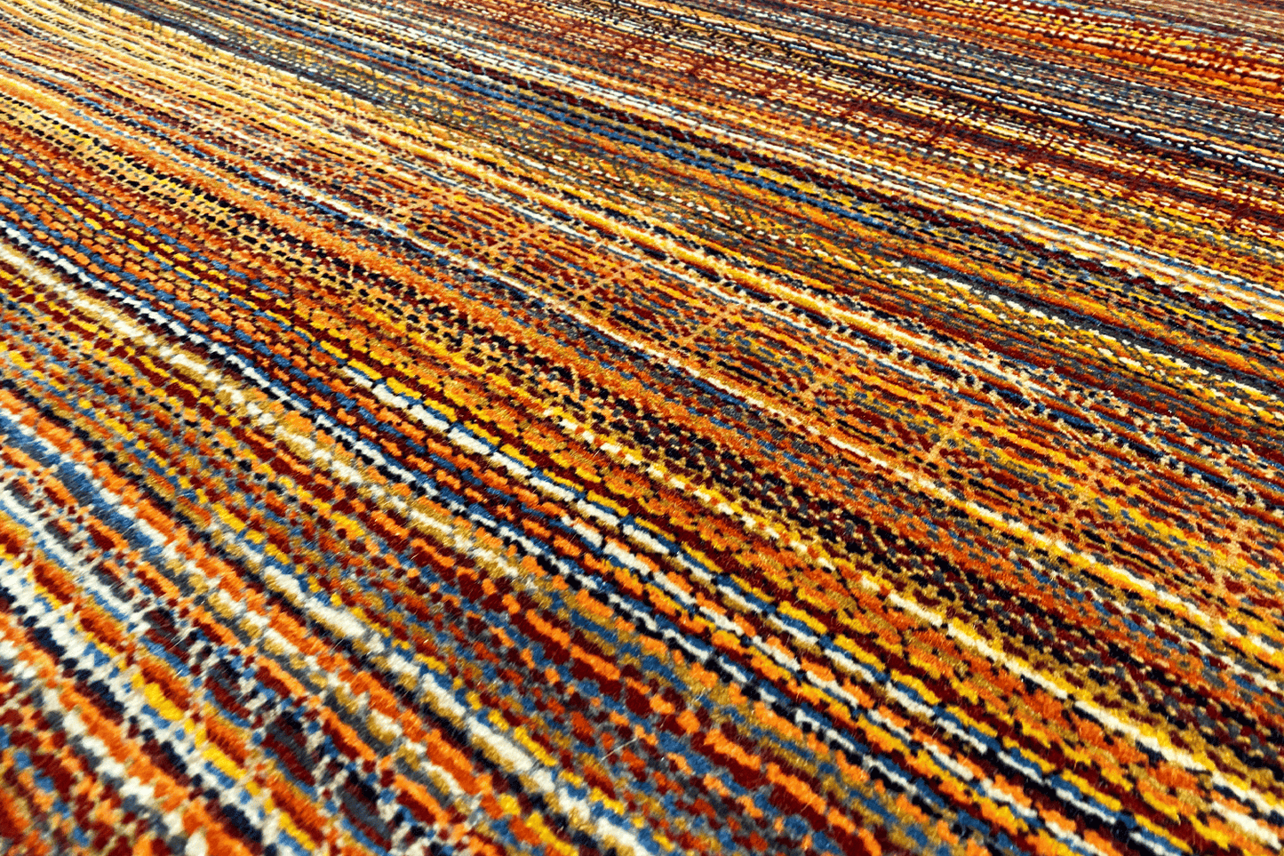 Gabbeh Luri Streifen Multicolor Handgeknüpfter Teppich - 239x160 cm (7.8x5.2 ft) - 100% Wolle - German Carpet Shop
