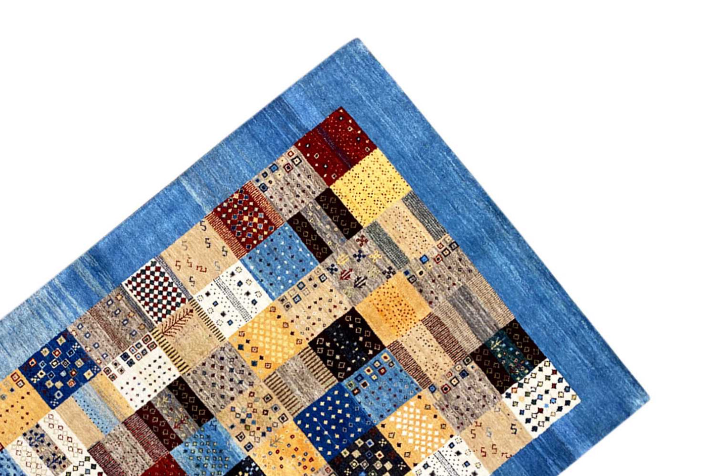 Geometrischer Gabbeh Teppich (180x240 cm / 6x8 ft) - German Carpet Shop