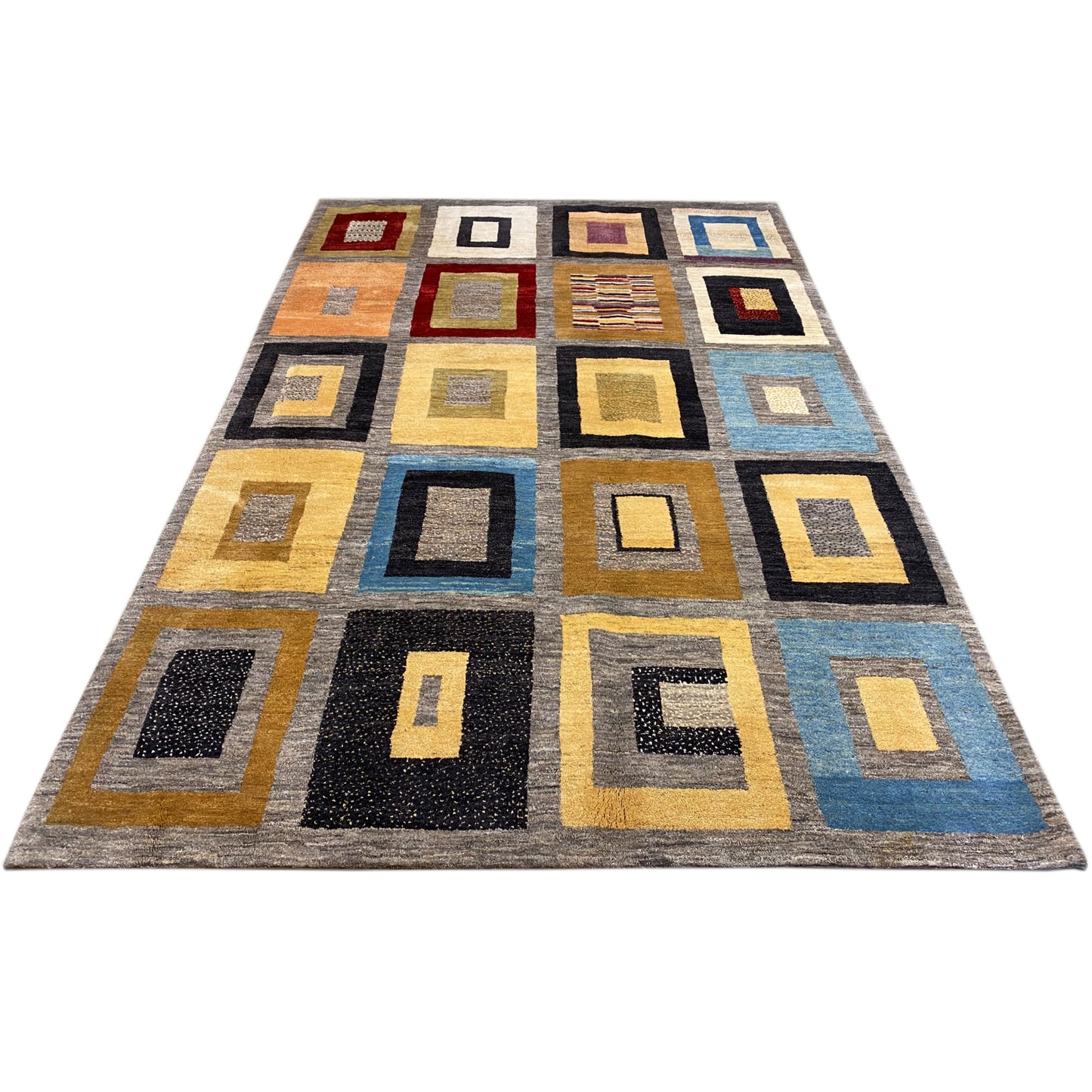 Gabbeh Exklusiver Teppich Grau 300x195 cm - German Carpet Shop