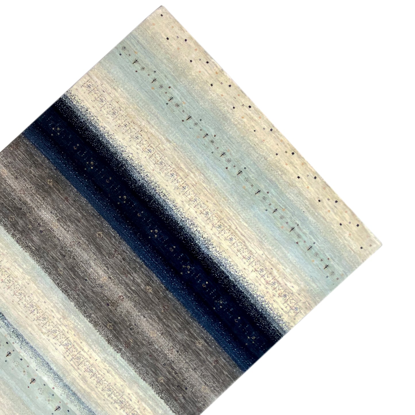 Gabbeh Exklusiver Teppich Blau/Grau 290x198 cm - German Carpet Shop