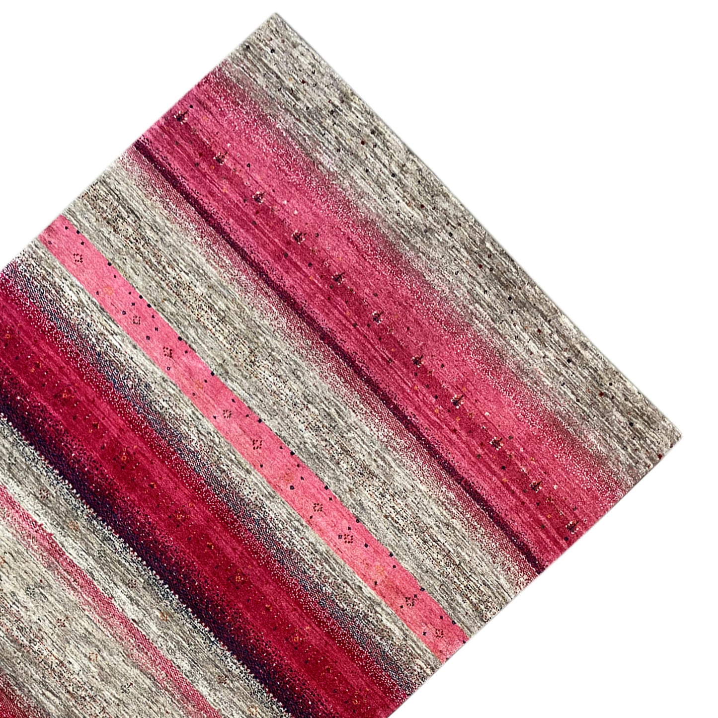 Gabbeh Exklusiver Teppich Rosa/Grau 294x199 cm - German Carpet Shop