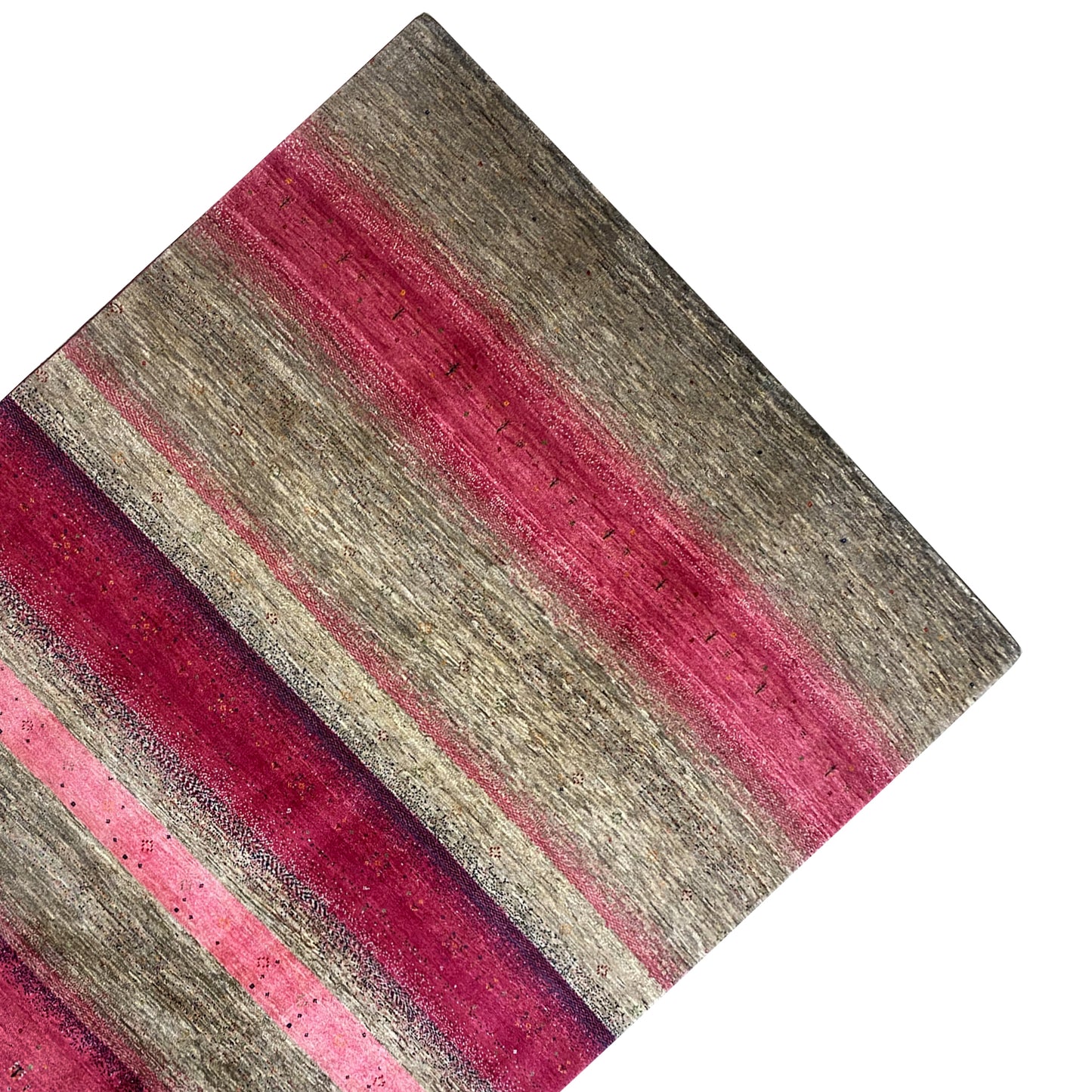 Gabbeh Exklusiver Teppich Rosa/Grau 348x247 cm - German Carpet Shop