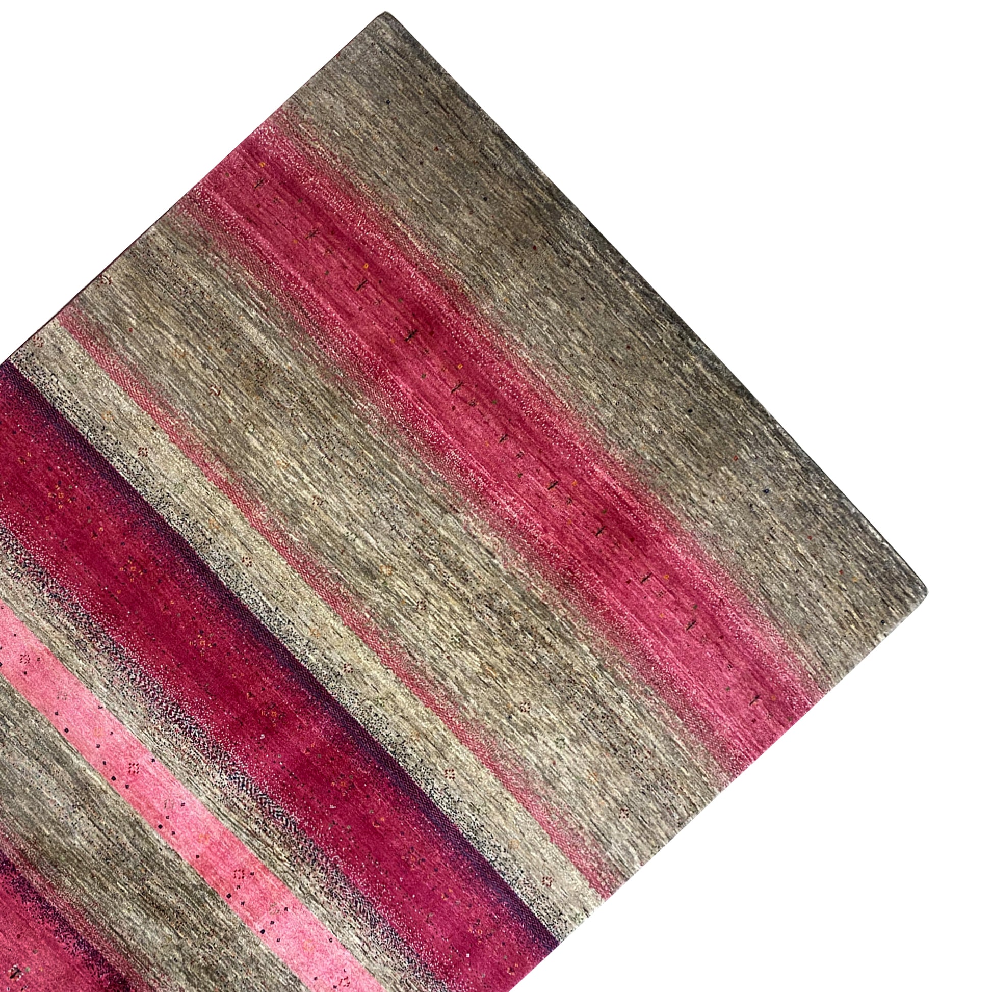 Gabbeh Exklusiver Teppich Rosa/Grau 348x247 cm - German Carpet Shop