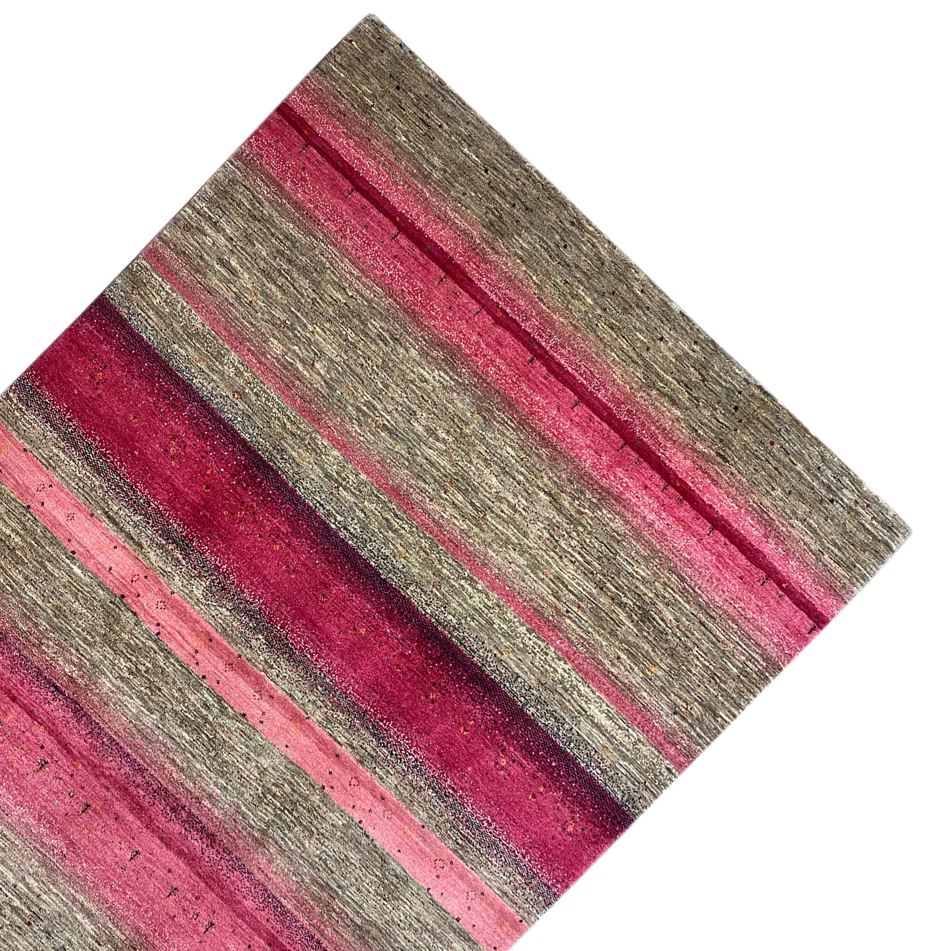 Gabbeh Exklusiver Teppich Rosa/Grau 298x251 cm - German Carpet Shop