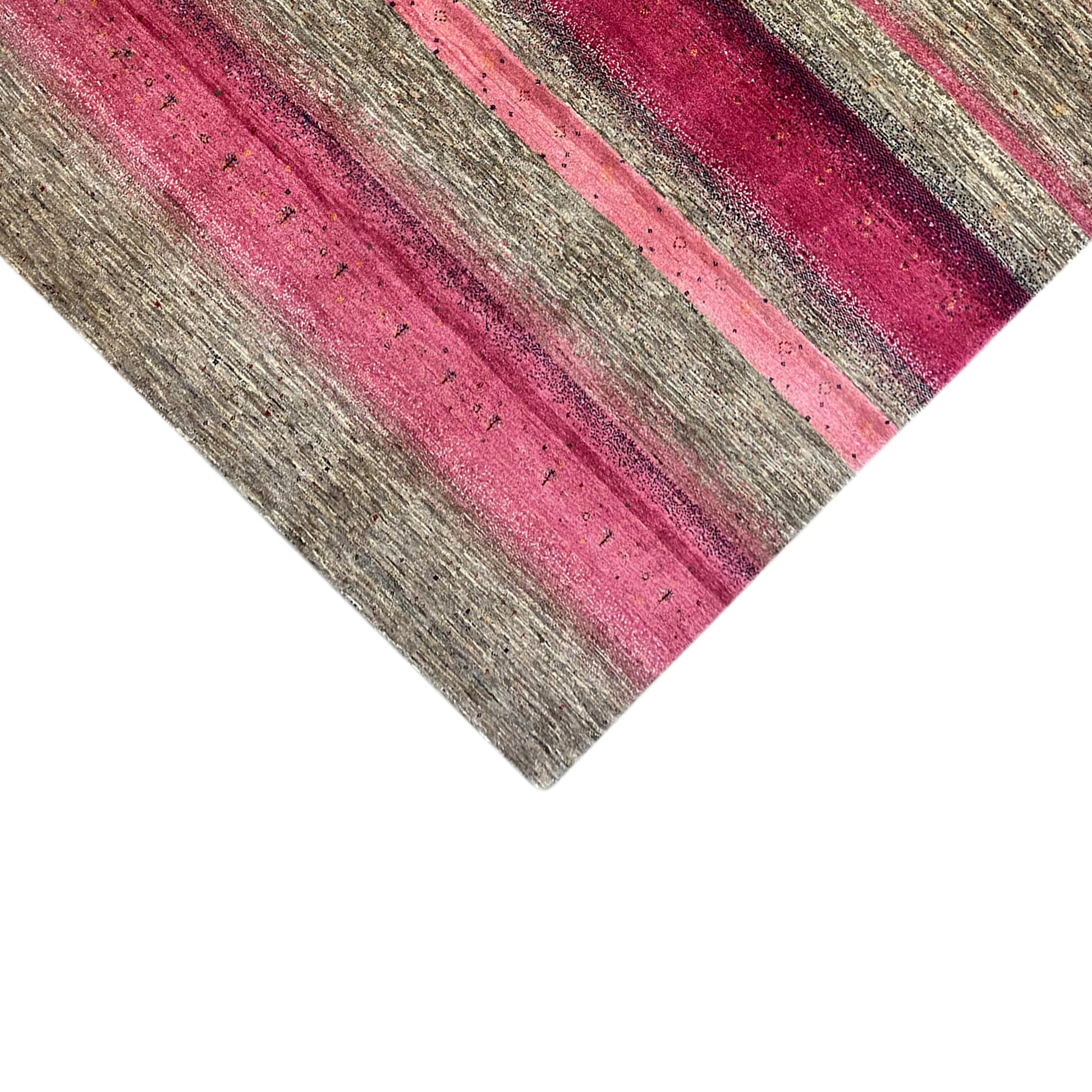 Gabbeh Exklusiver Teppich Rosa/Grau 298x251 cm - German Carpet Shop