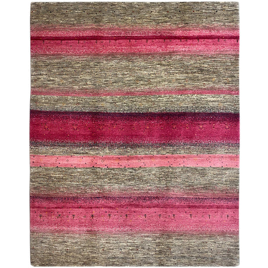 Gabbeh Exklusiver Teppich Rosa/Grau 298x251 cm - German Carpet Shop