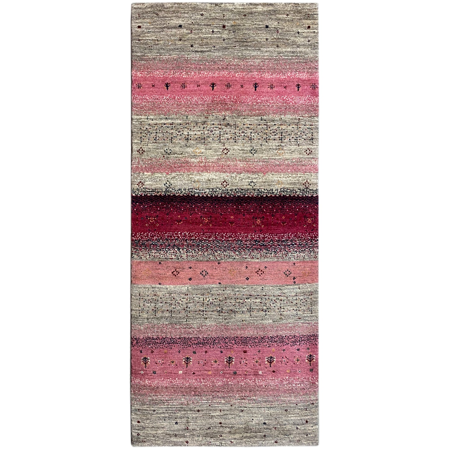 Rosa Gabbeh Teppich Läufer 201x81 cm - German Carpet Shop