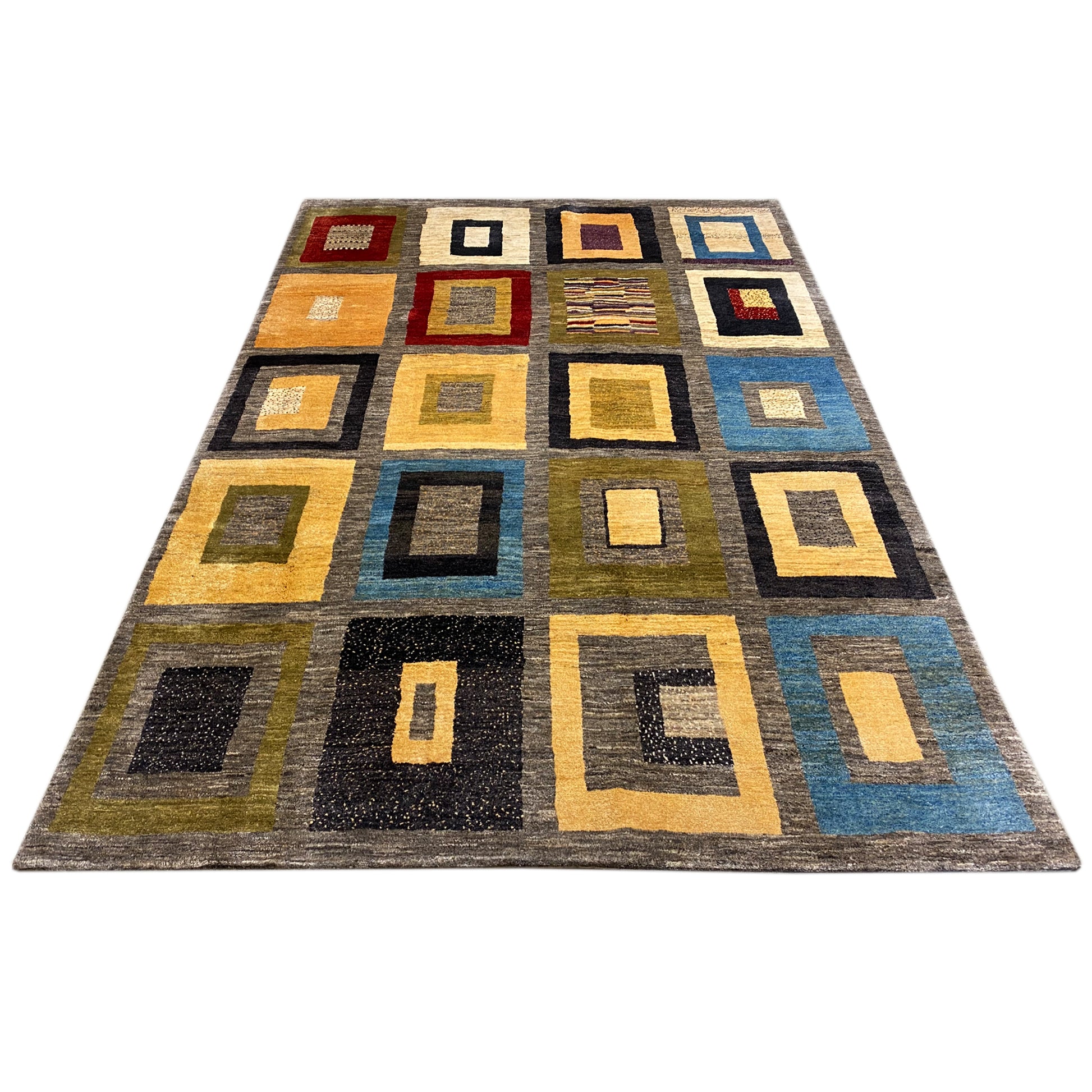 Gabbeh Exklusiver Teppich Grau 297x195 cm - German Carpet Shop