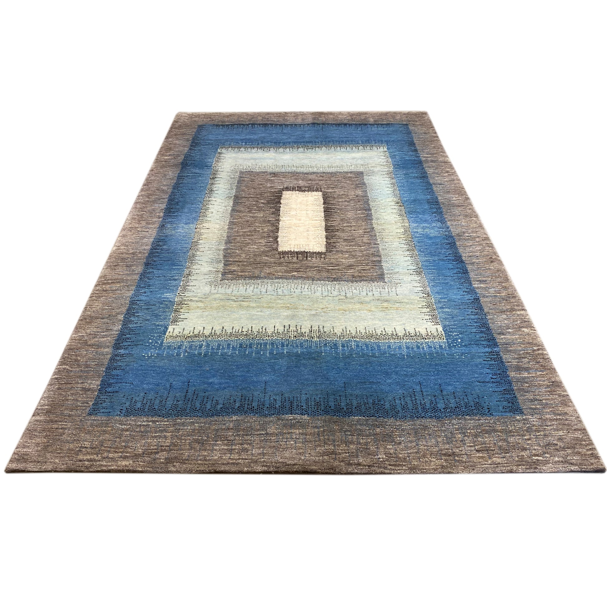 Gabbeh Exklusiver Teppich Blau 299x192 cm - German Carpet Shop