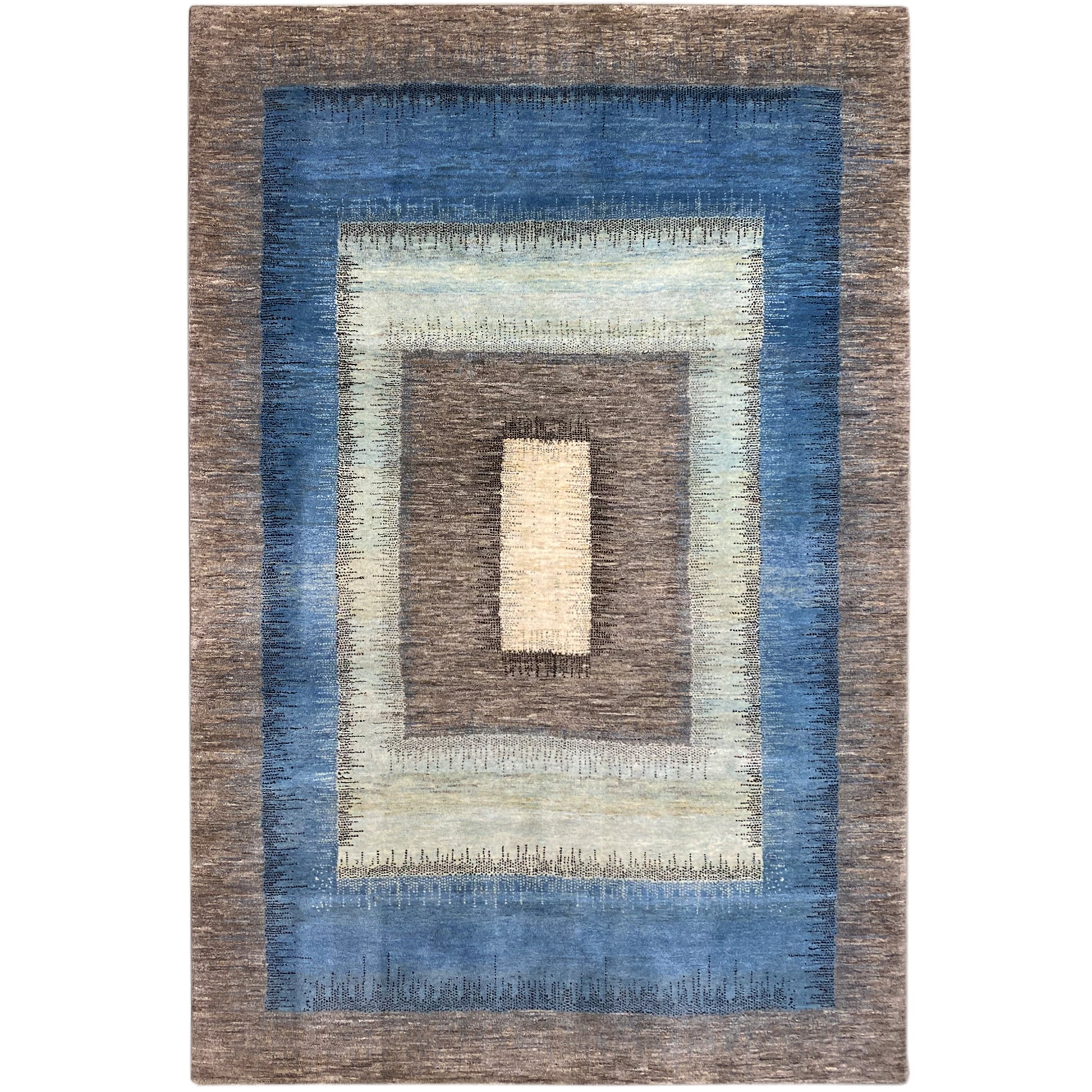 Gabbeh Exklusiver Teppich Blau 299x192 cm - German Carpet Shop