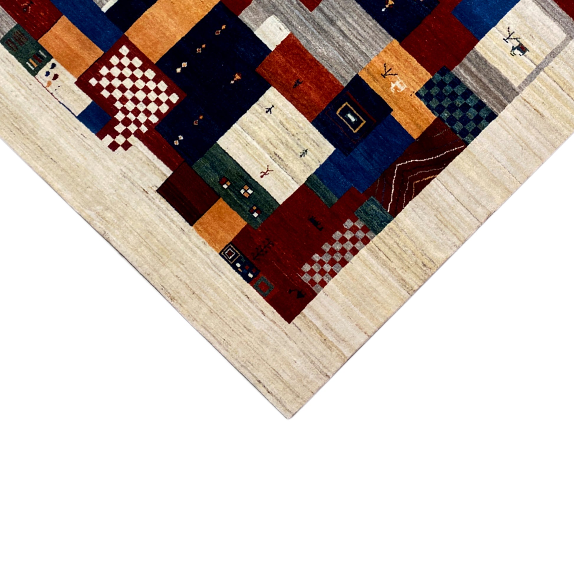 Gabbeh Exklusiver Teppich Beige 303x253 cm - German Carpet Shop