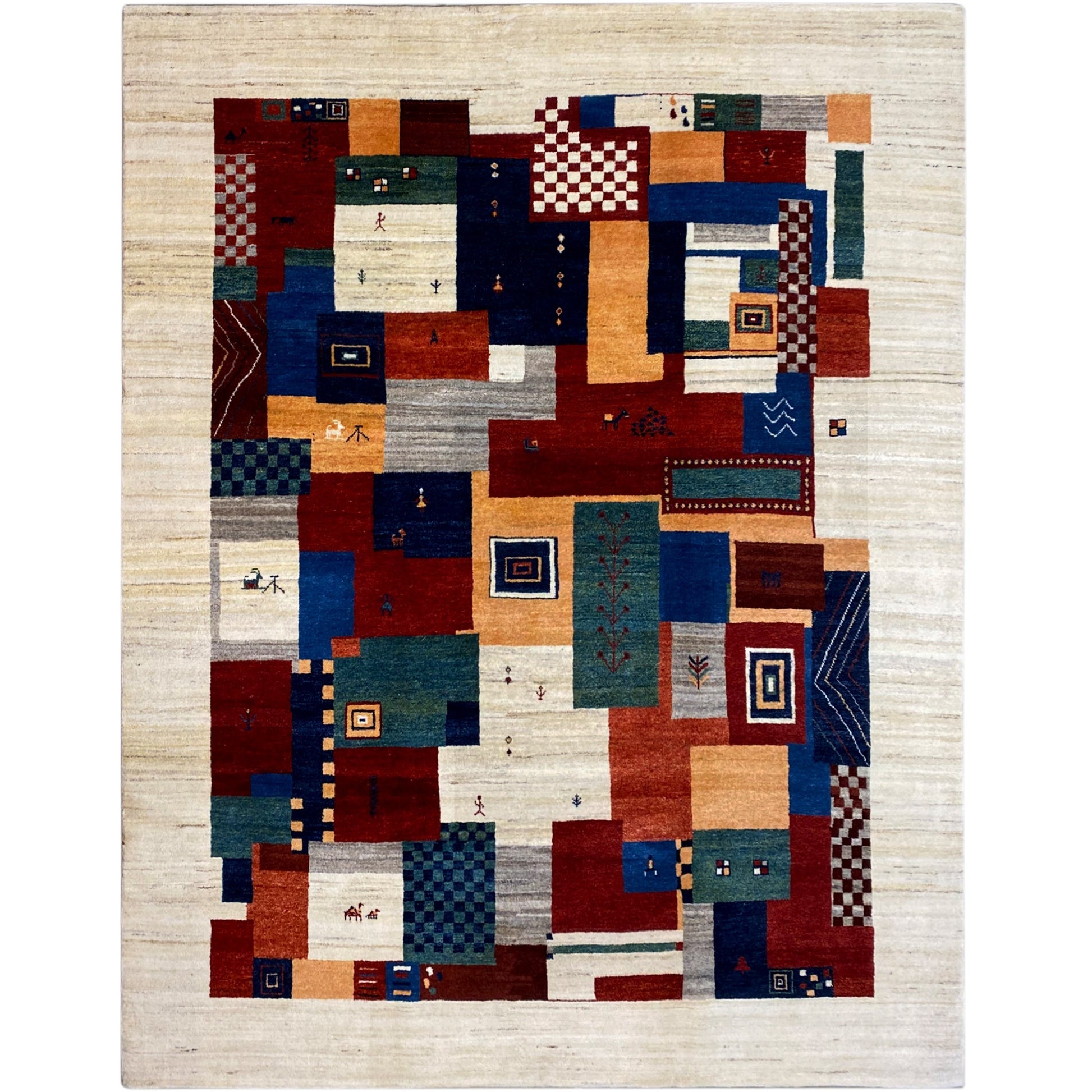 Gabbeh Exklusiver Teppich Beige 303x253 cm - German Carpet Shop