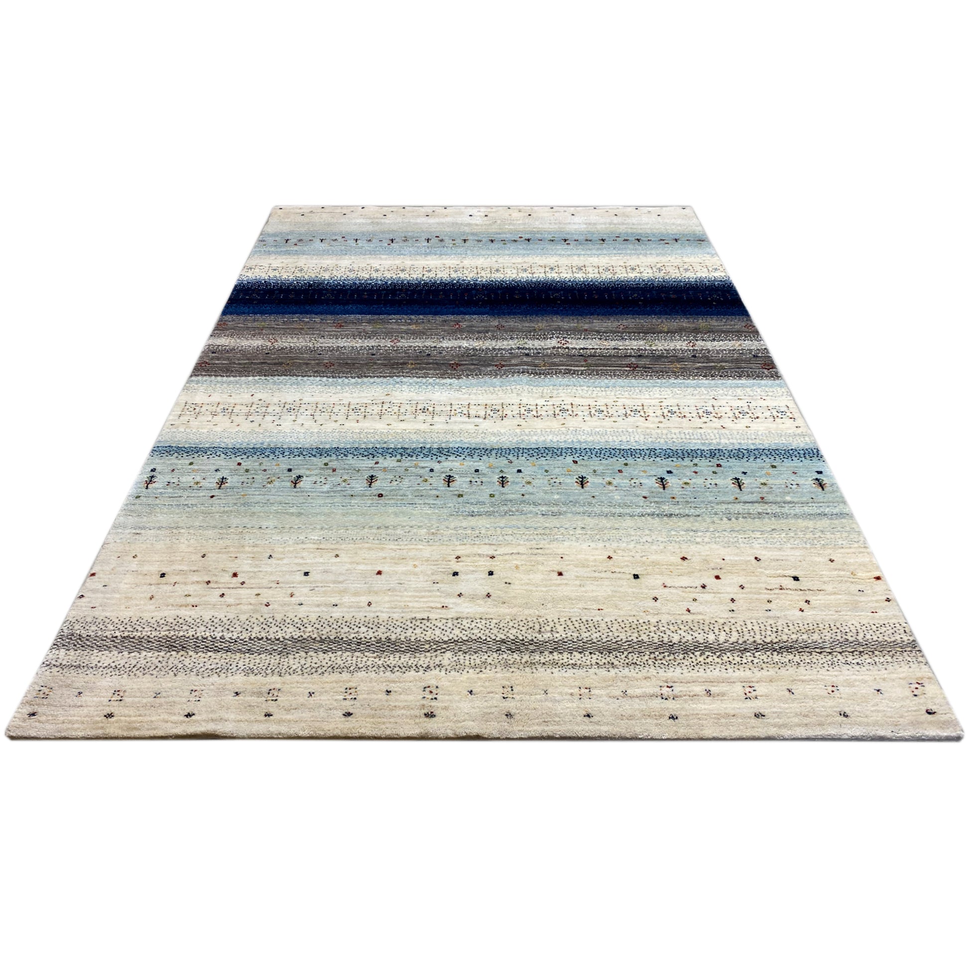 Gabbeh Exklusiver Teppich, Blau 295x202 cm - German Carpet Shop