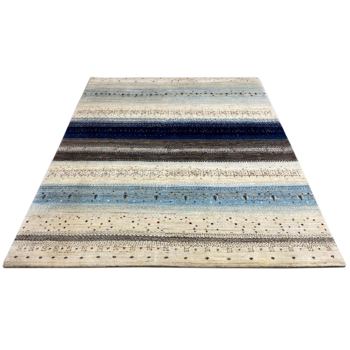 Gabbeh Exklusiver Teppich Blau 267x206 cm - German Carpet Shop