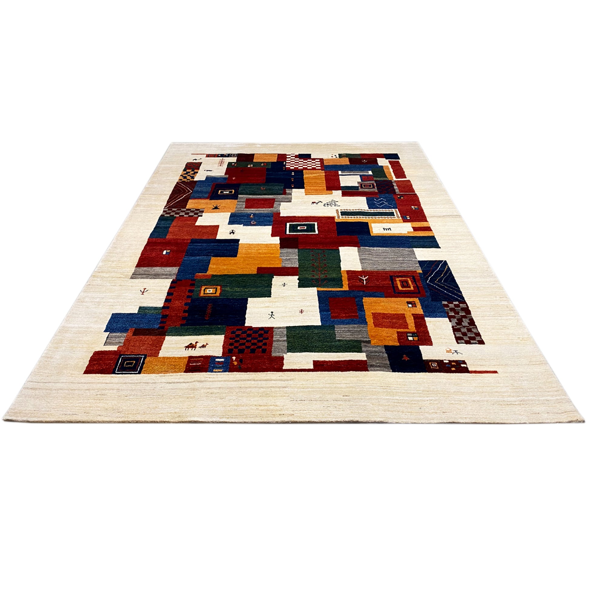 Gabbeh Exklusiver Teppich Beige 349x249 cm - German Carpet Shop