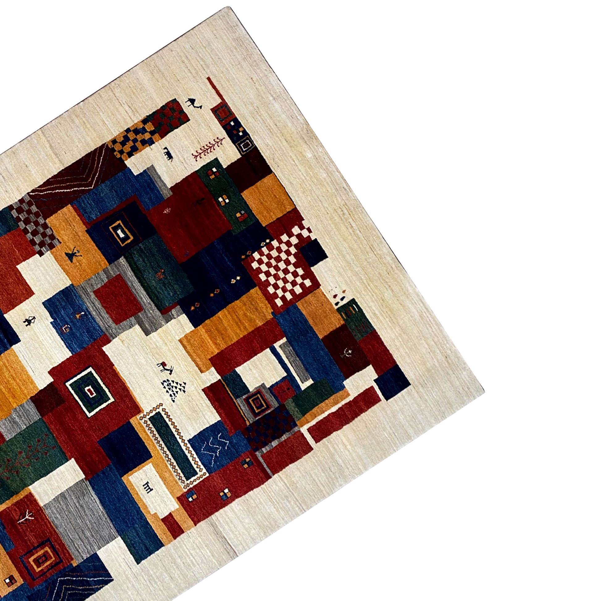 Gabbeh Exklusiver Teppich Beige 349x249 cm - German Carpet Shop