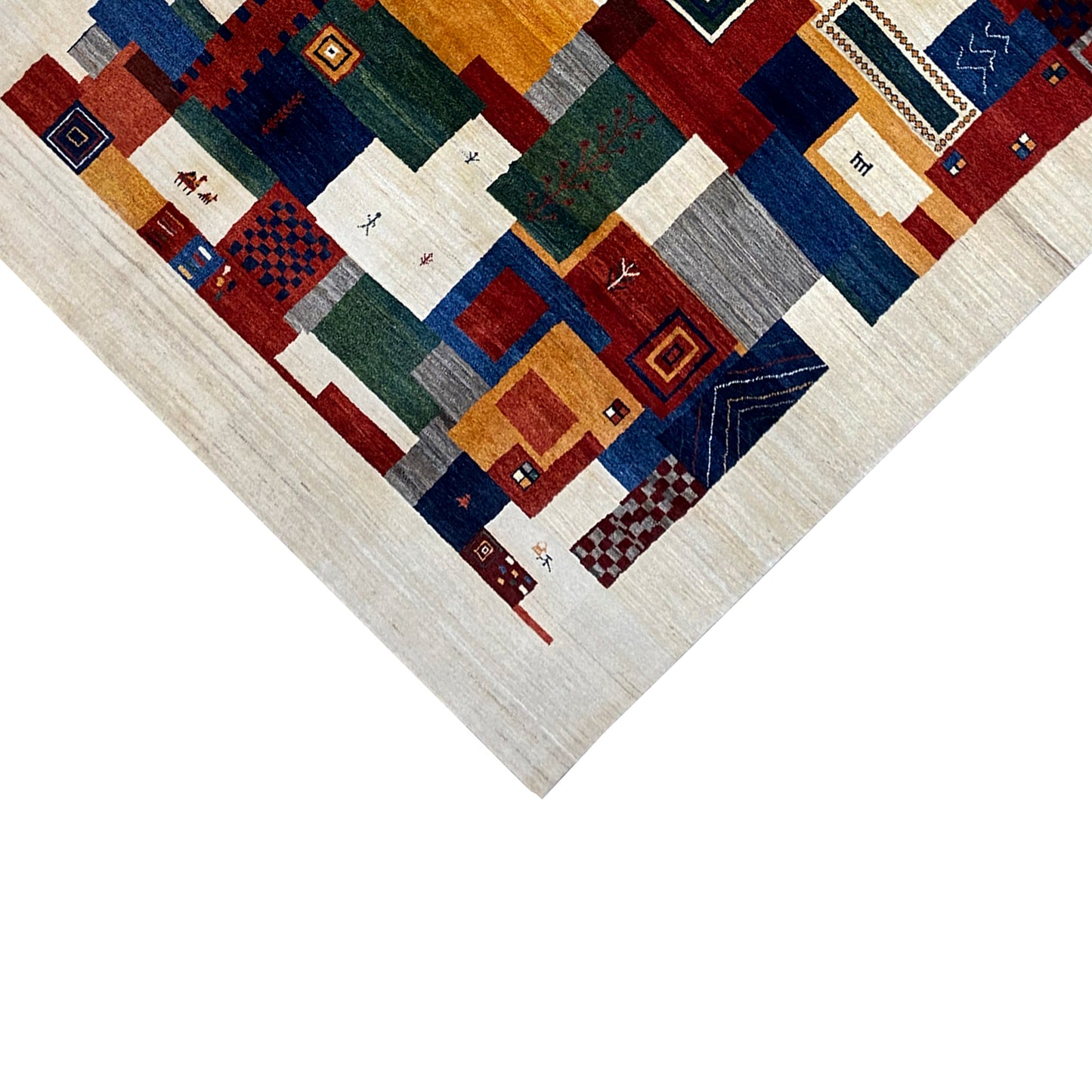 Gabbeh Exklusiver Teppich Beige 349x249 cm - German Carpet Shop