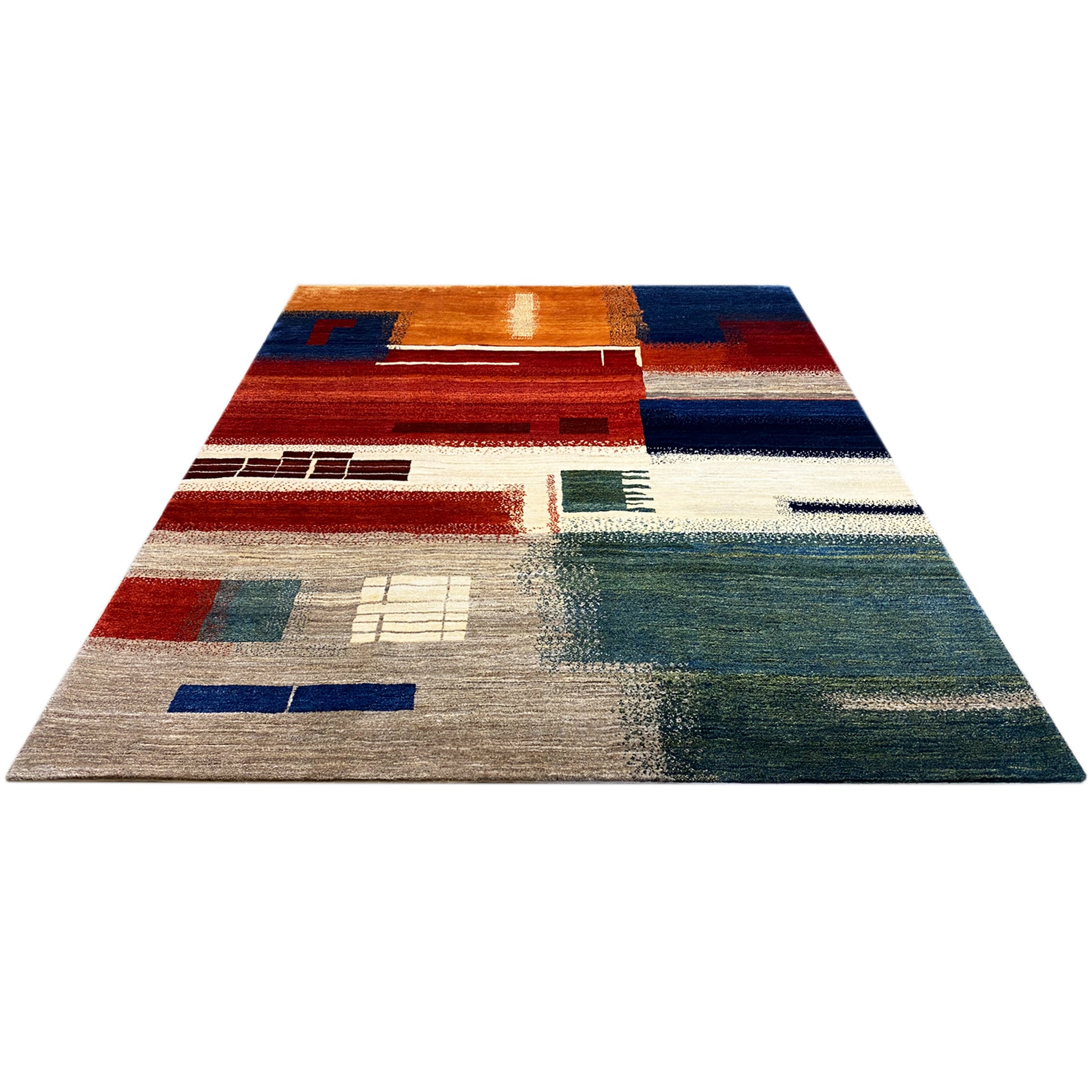 Gabbeh Exklusiver Teppich Blau 303x247 cm - German Carpet Shop