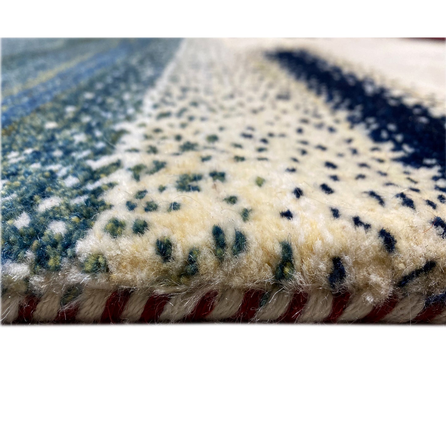 Gabbeh Exklusiver Teppich Blau 303x247 cm - German Carpet Shop