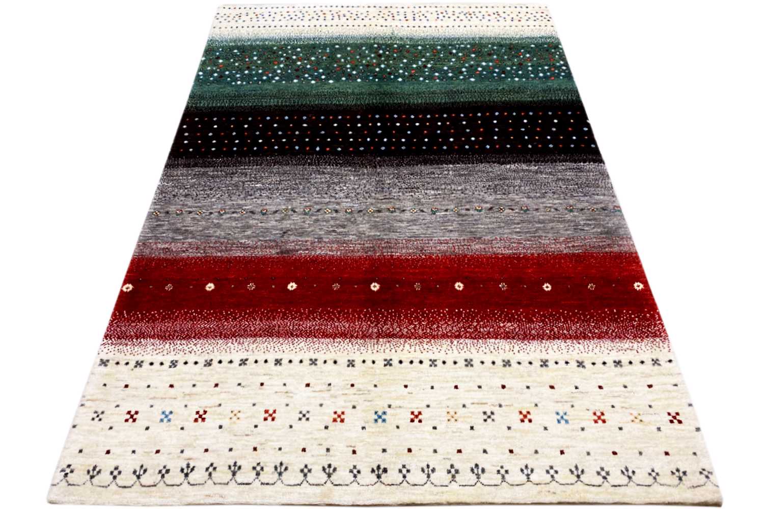 Mehrfarbiger Gabbeh Teppich (170x240 cm / 6x8 ft) - German Carpet Shop