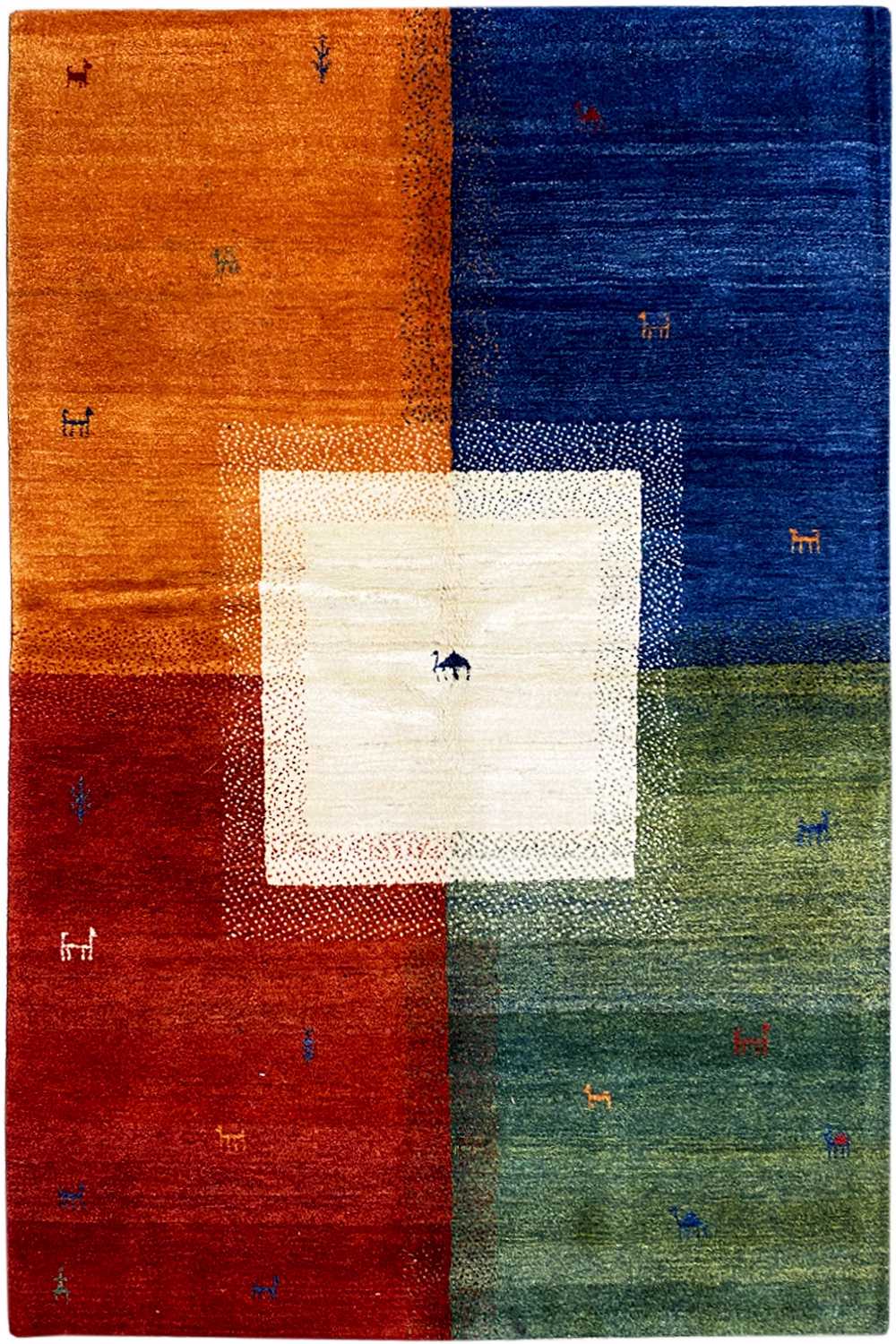 Mehrfarbiger Gabbeh Teppich (170x240 cm / 6x8 ft) - German Carpet Shop