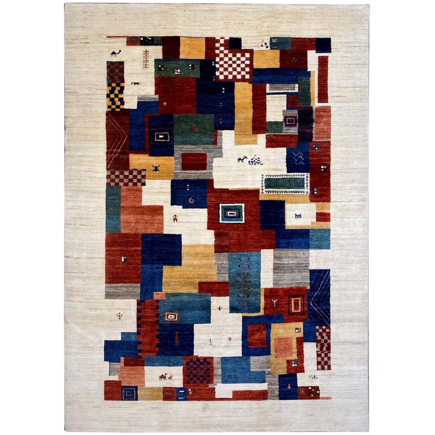 Gabbeh Exklusiver Teppich Beige 349x245 cm - German Carpet Shop