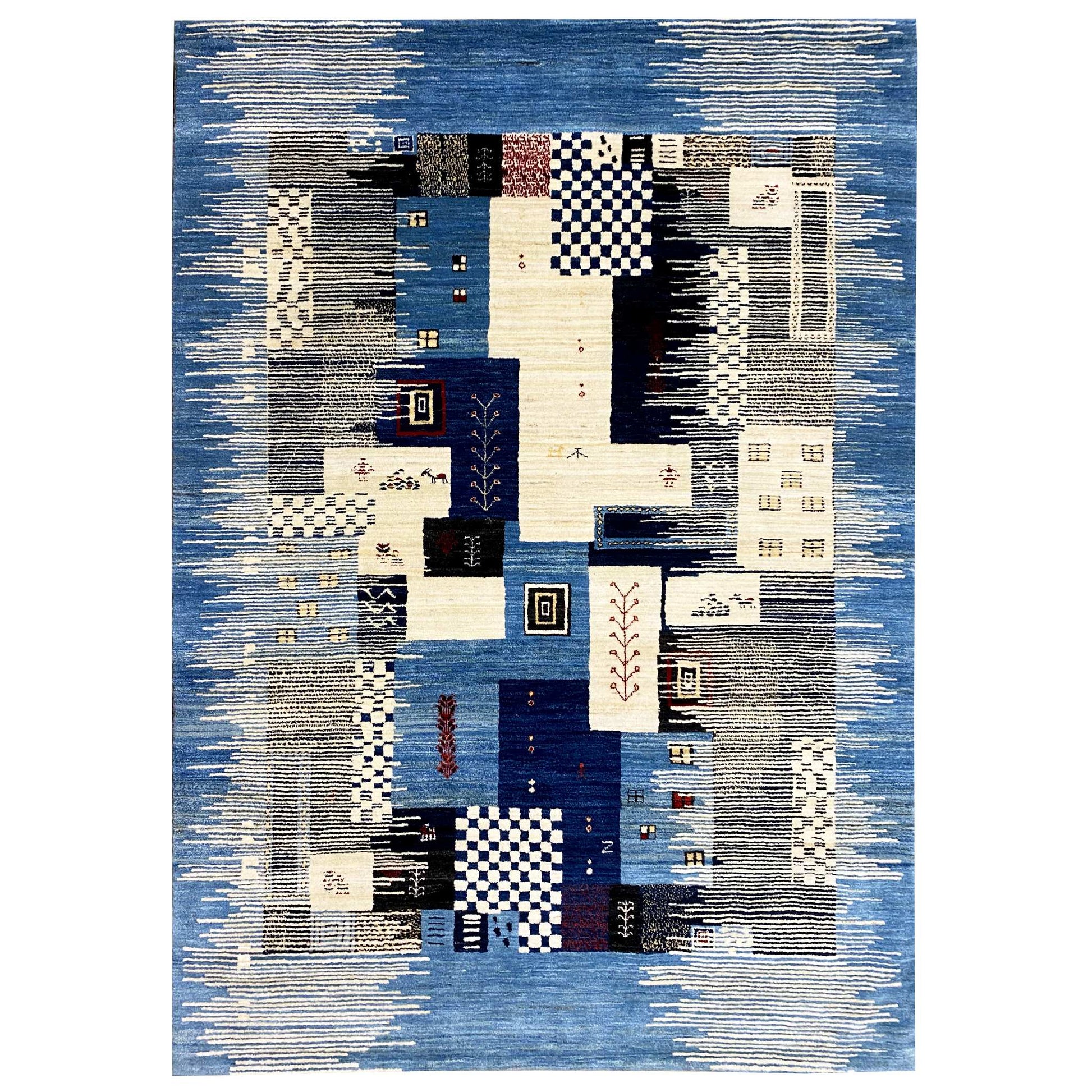 Abstrakter Gabbeh Teppich, 241x169 cm - German Carpet Shop