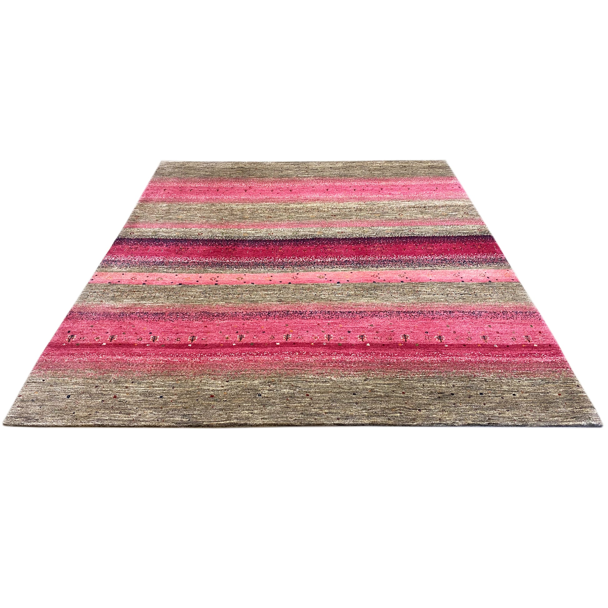 Gabbeh Exklusiver Teppich Rosa 288x247 cm - German Carpet Shop