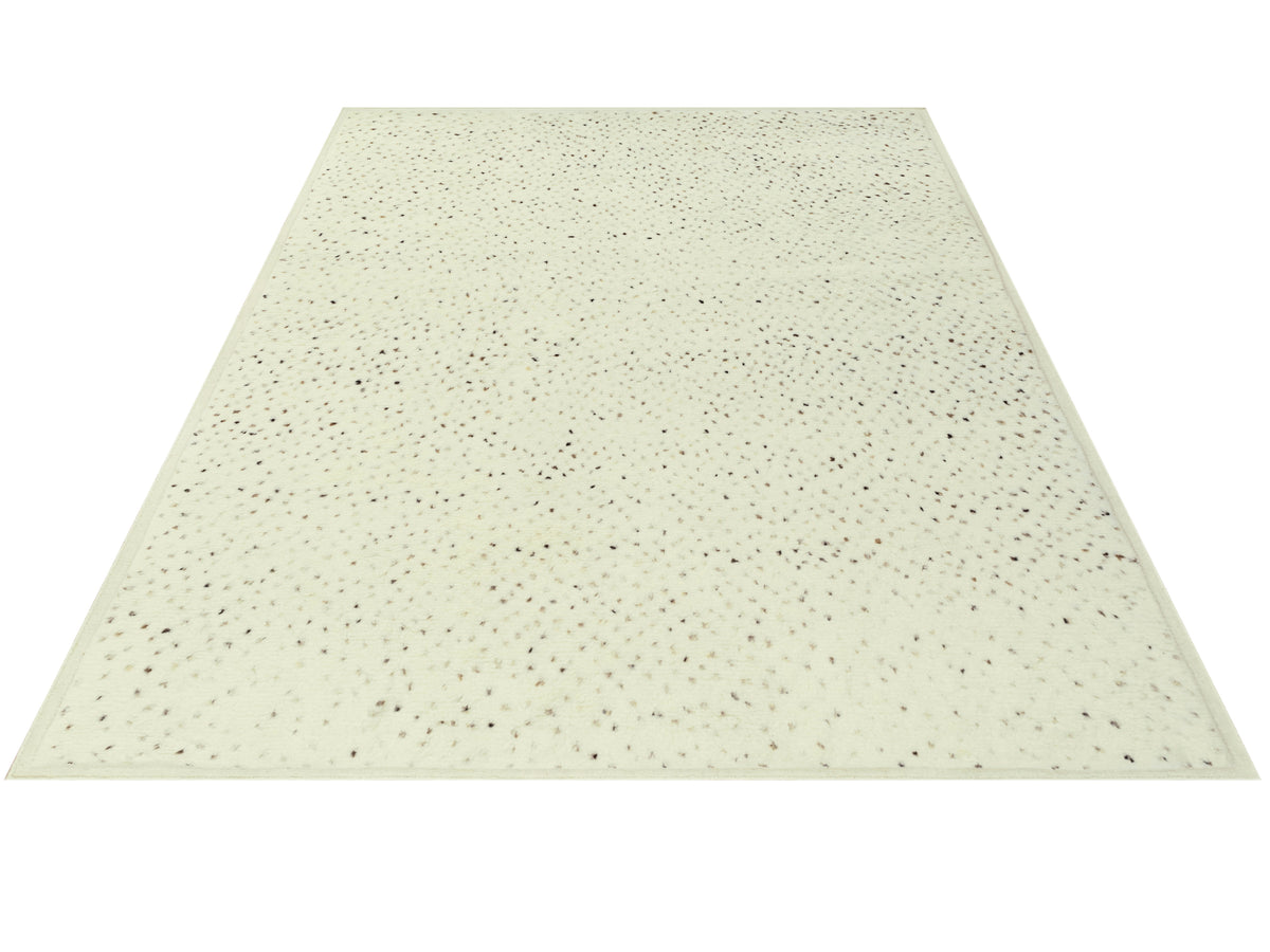 Teppich 300x250 cm, rechteckig, Creme mit gleichmäßiger Punktstruktur in Dunkel