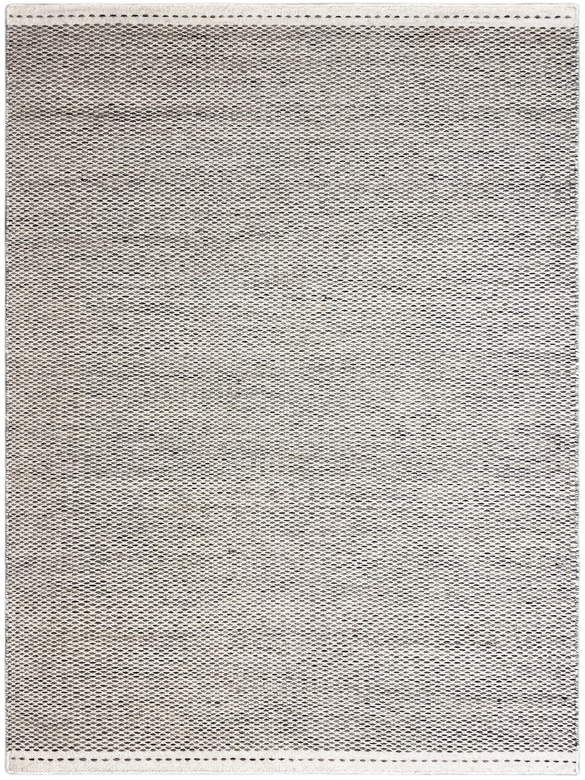 Kelim-Teppich in Silber, rechteckig, feines Webmuster, mit eingefasstem Rand