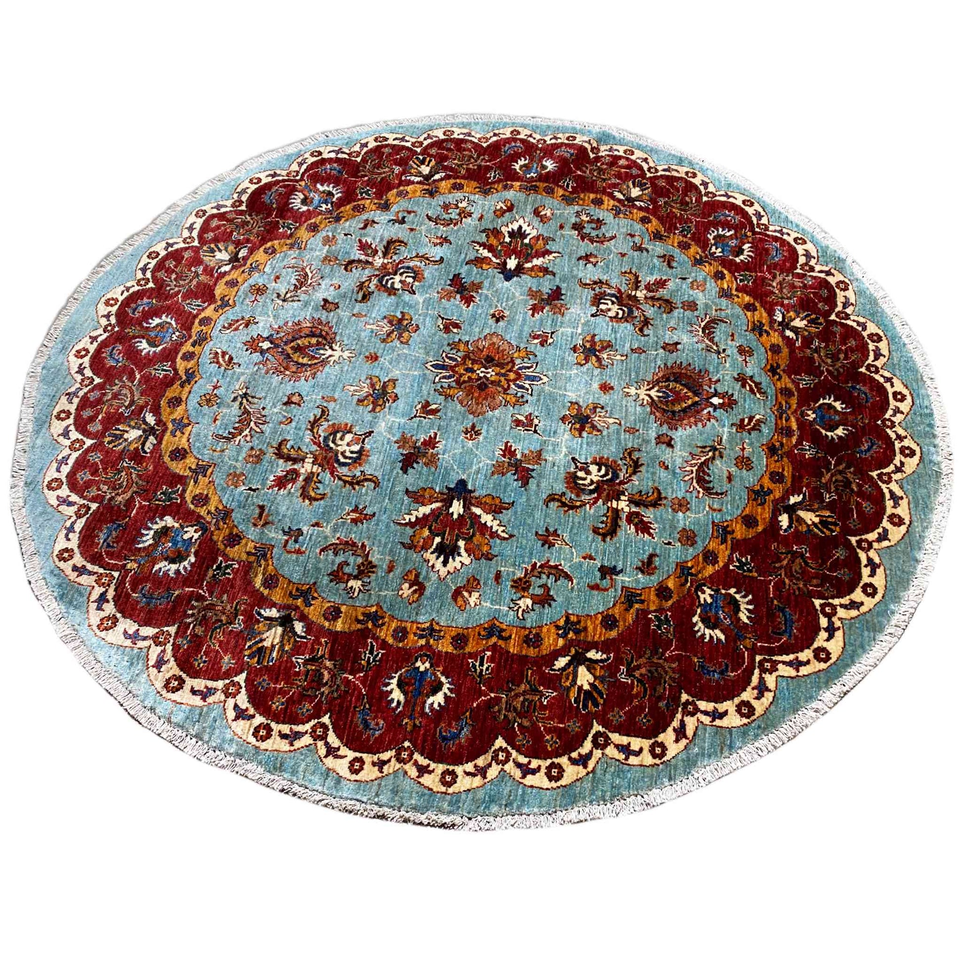 Khorjin-Teppich, Blau & Rot, 174x174 cm - German Carpet Shop