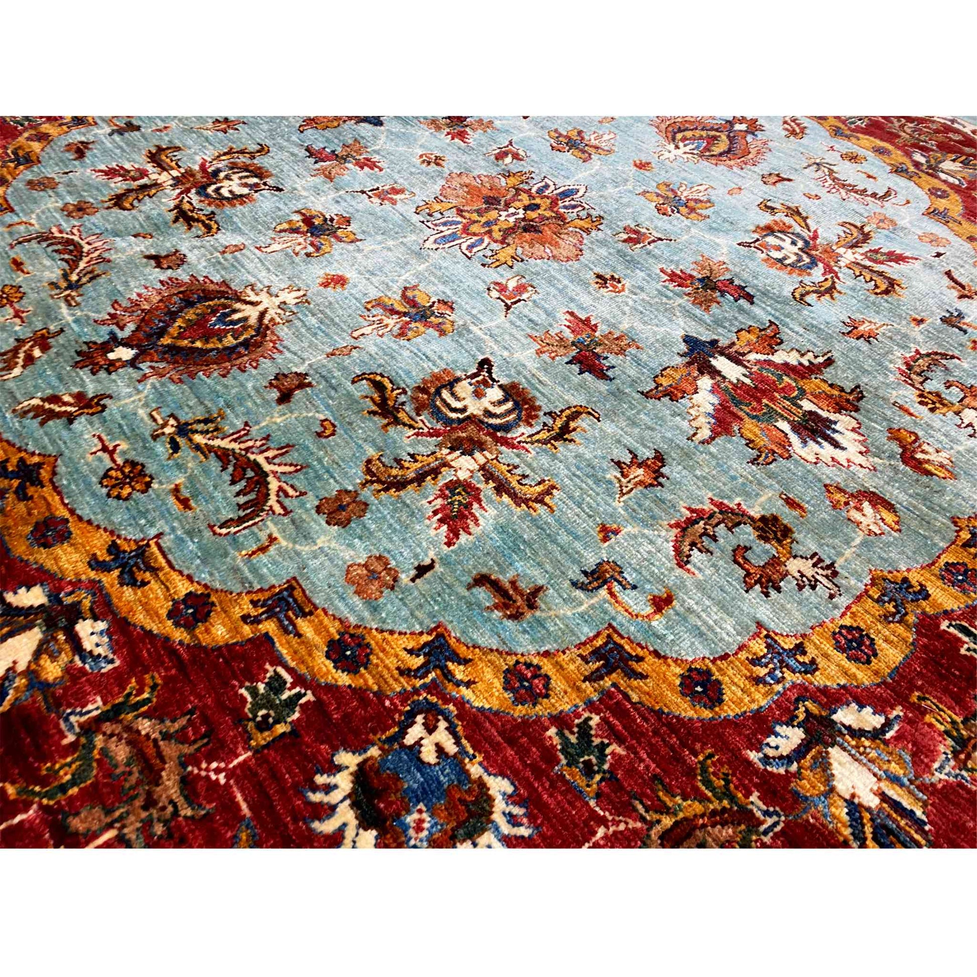 Khorjin-Teppich, Blau & Rot, 174x174 cm - German Carpet Shop