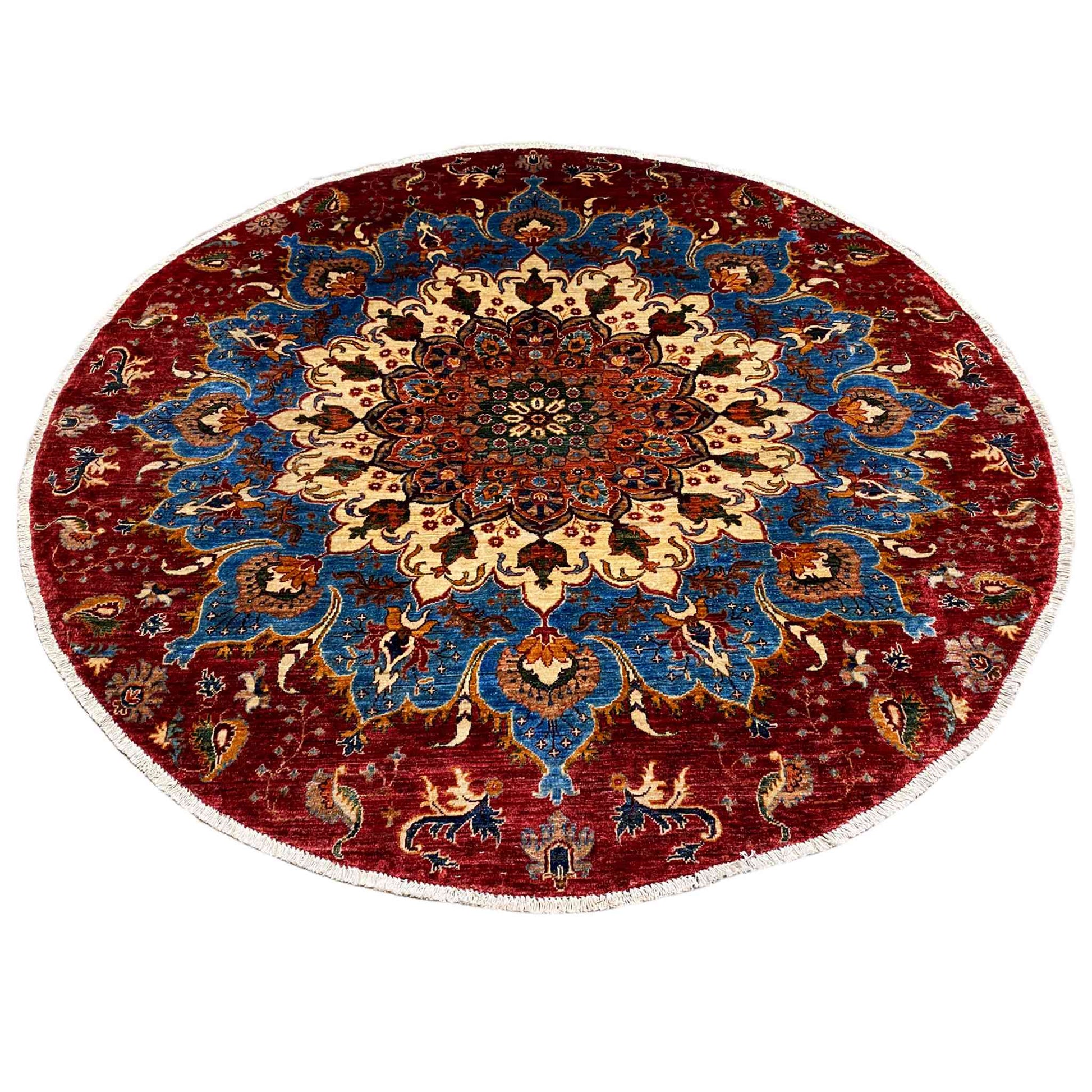 Khorjin Wollteppich, Rot & Blau, 203x203 cm - German Carpet Shop