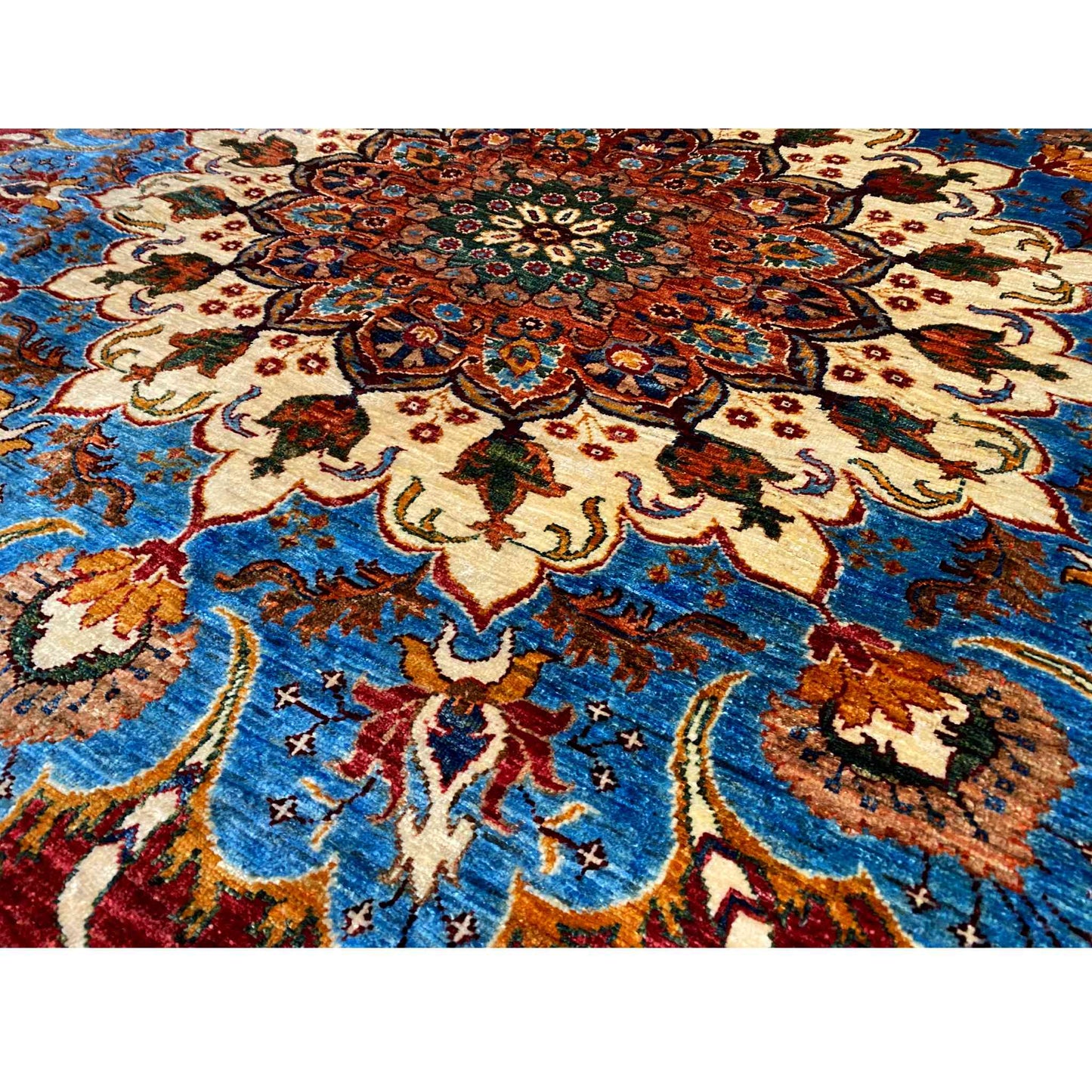 Khorjin Wollteppich, Rot & Blau, 203x203 cm - German Carpet Shop