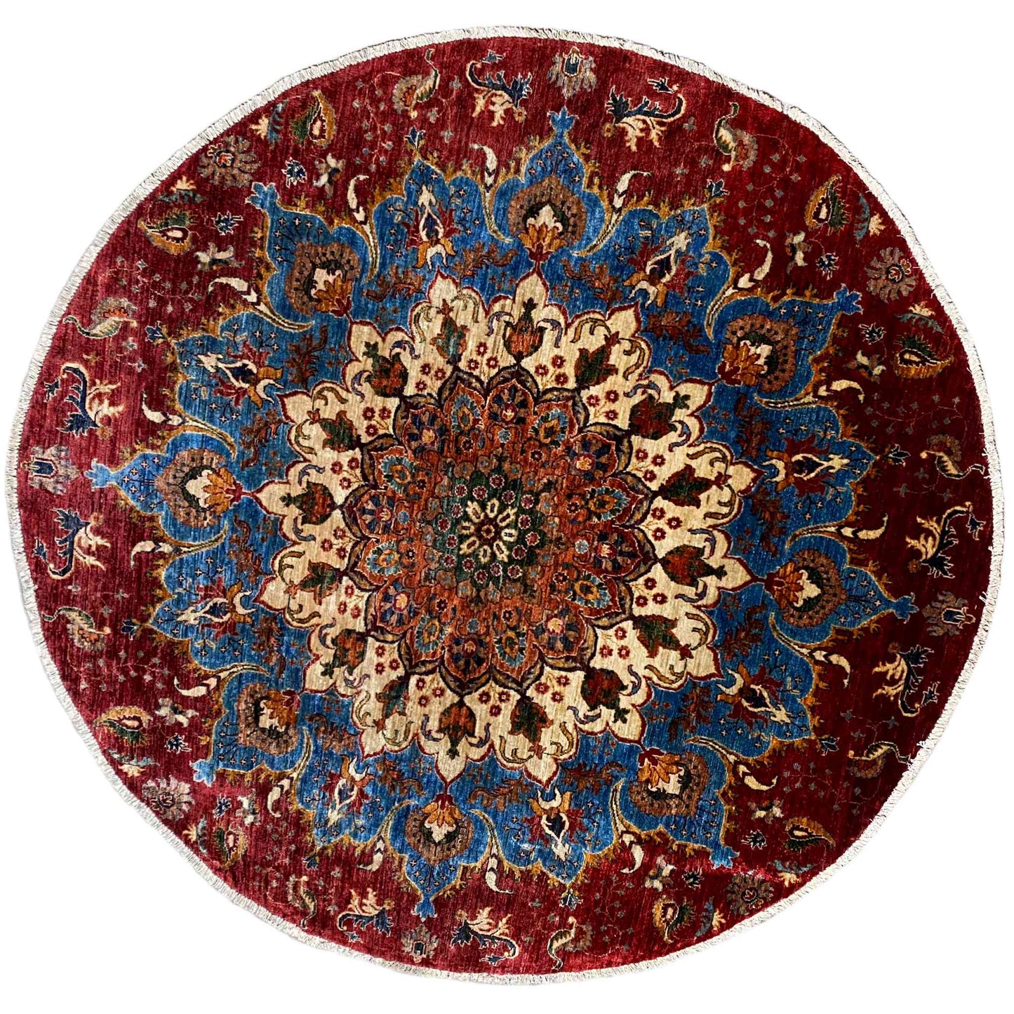 Khorjin Wollteppich, Rot & Blau, 203x203 cm - German Carpet Shop