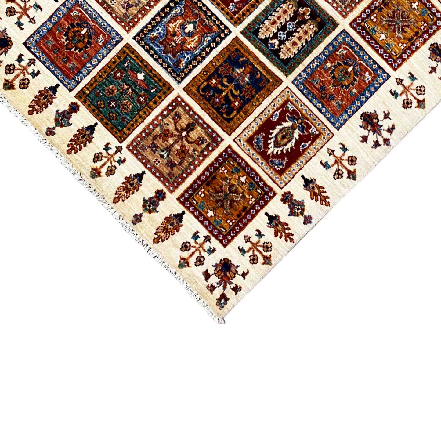 Khorjin Wollteppich, Elfenbein & Mehrfarbig, 160x105 cm - German Carpet Shop