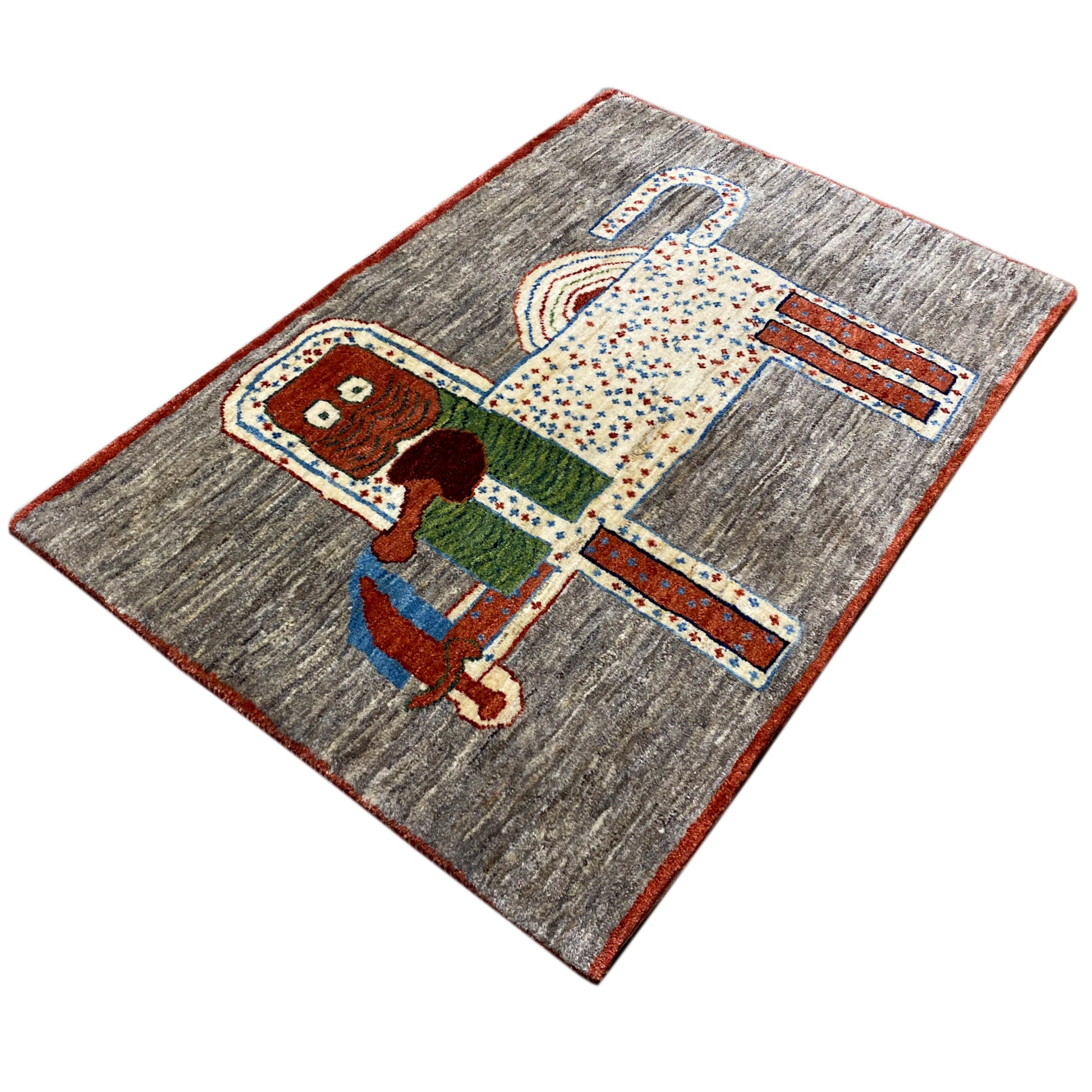 Löwen Gabbeh Teppich 117x79 cm - German Carpet Shop