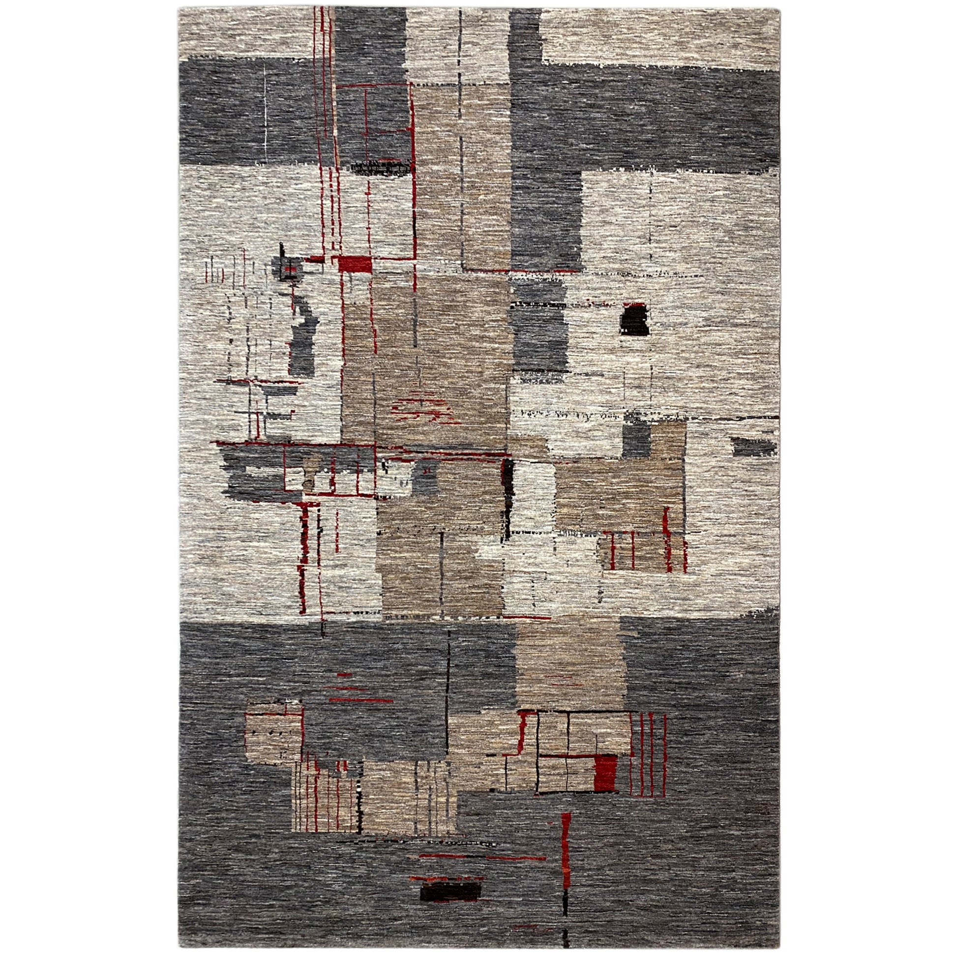 Grauer Luri Gabbeh Abstrakt 305x196 cm - German Carpet Shop