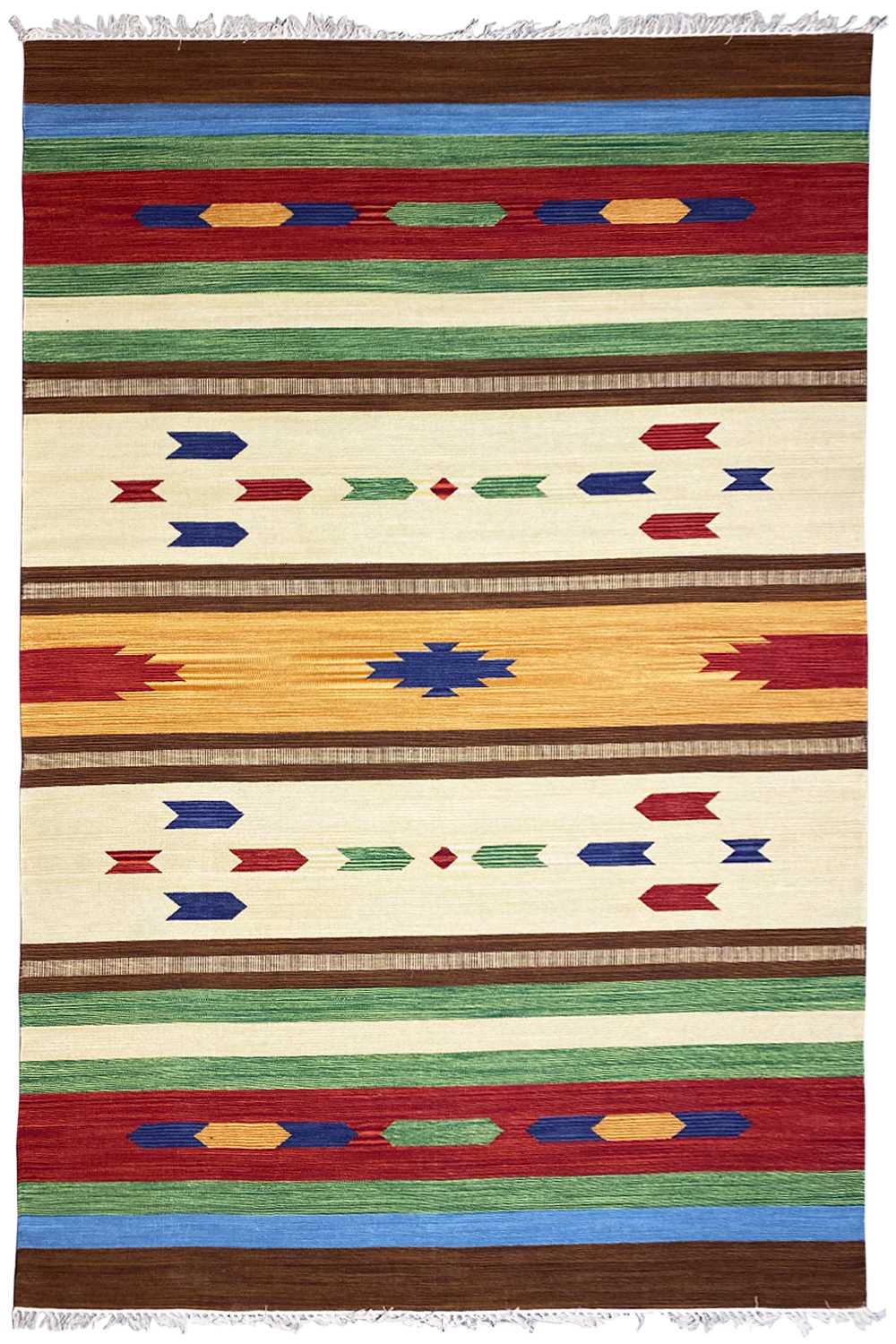 Mehrfarbiger Moderner Kelim Teppich - Samak AKE 1207 - German Carpet Shop