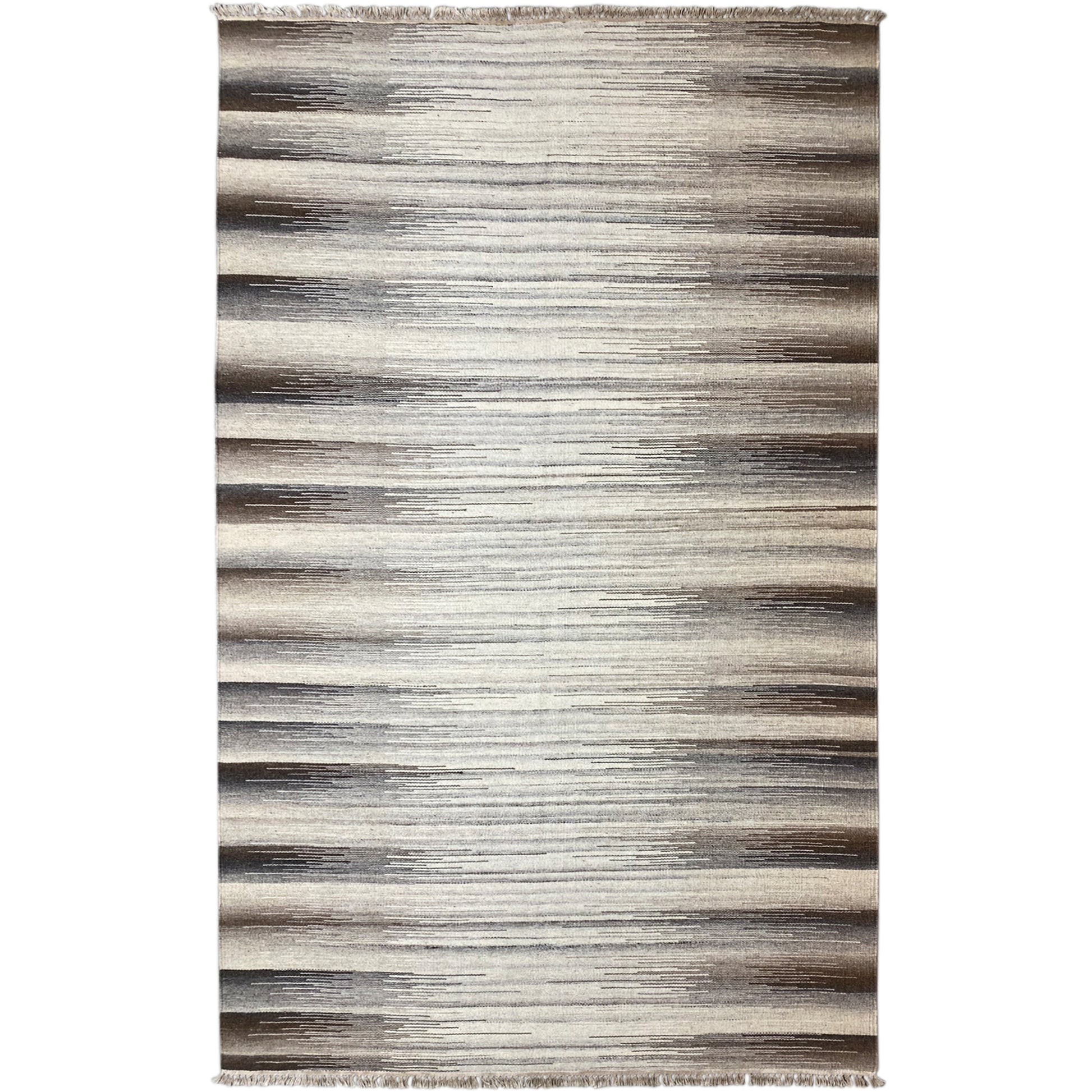 Kelim Teppich Beige – Modernes Streifenmuster 230x160 cm - German Carpet Shop