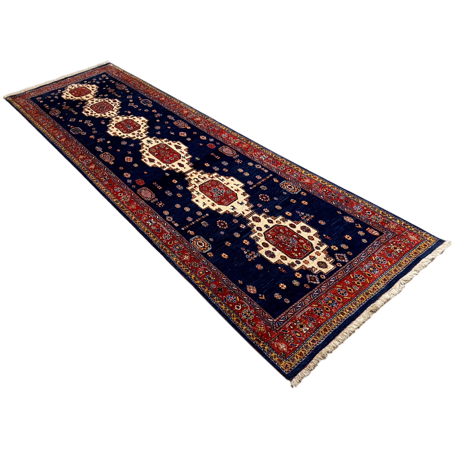 Qashqai Exklusiv Läufer Teppich 337x102 cm - German Carpet Shop