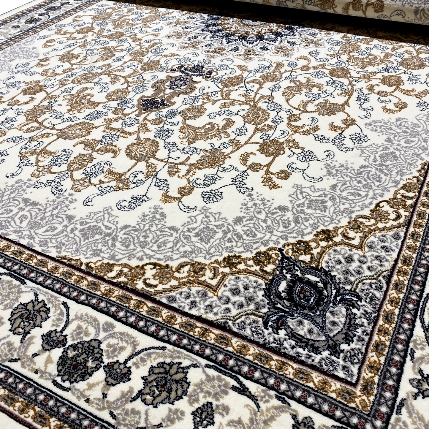 Maschineller Teppich mit zarten Blumenmustern