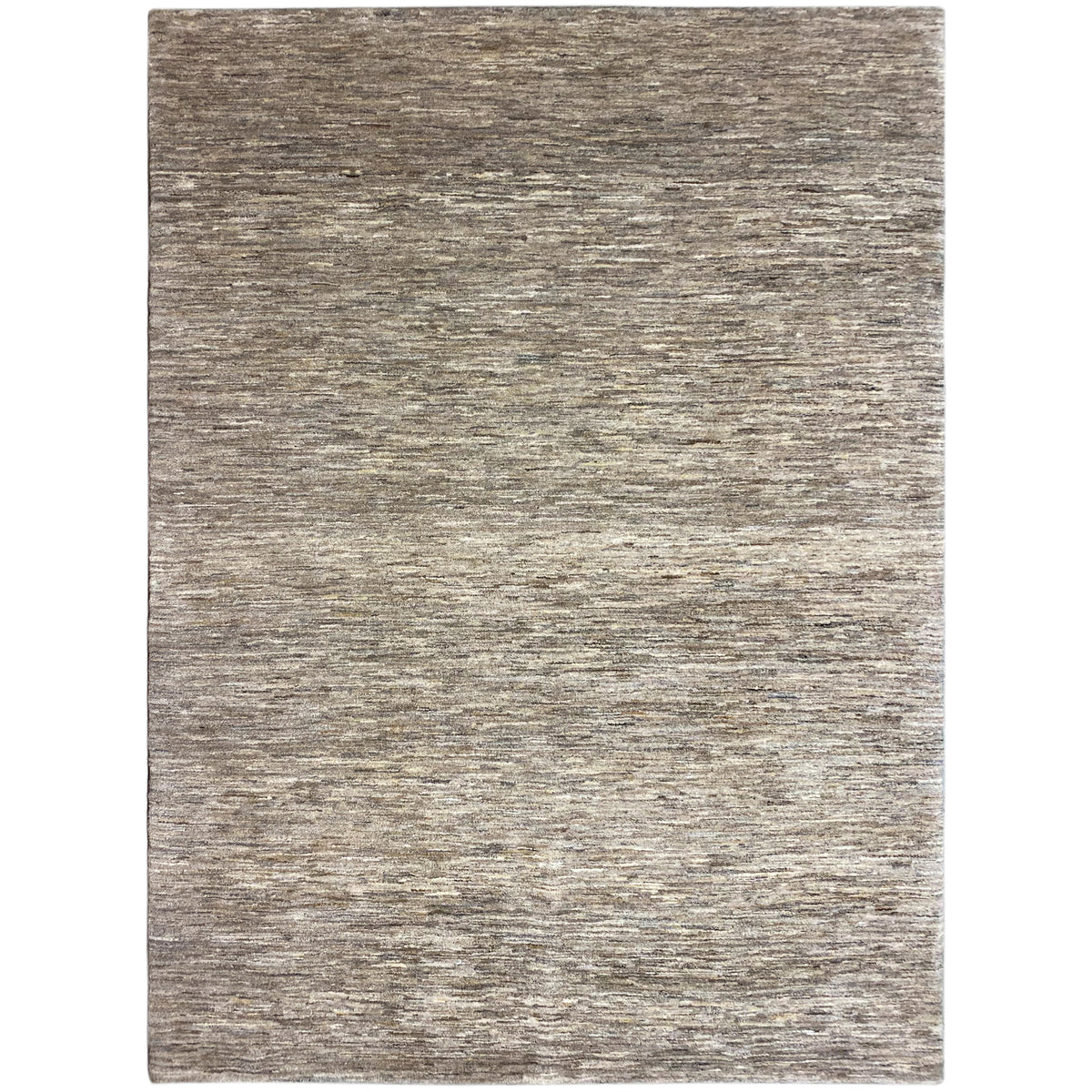 Gabbeh-Teppich, Vorderansicht: rechteckig, beige-graue melierte Fläche mit feiner Textur