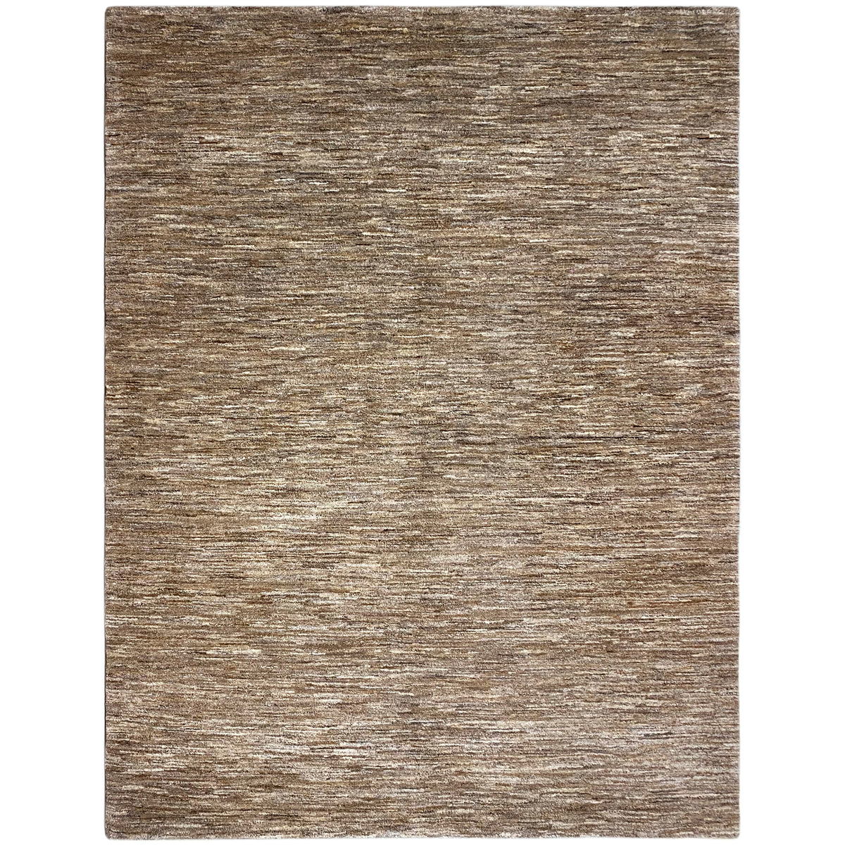 Gabbeh-Teppich braun-beige, gleichmäßiges Melange-Muster, kurzer Flor