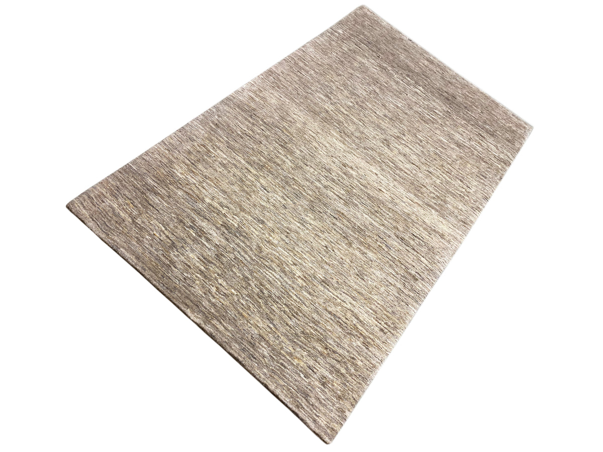 Gabbeh-Teppich 290x194, rechteckig, melierte beige-graue Optik mit feiner Struktur