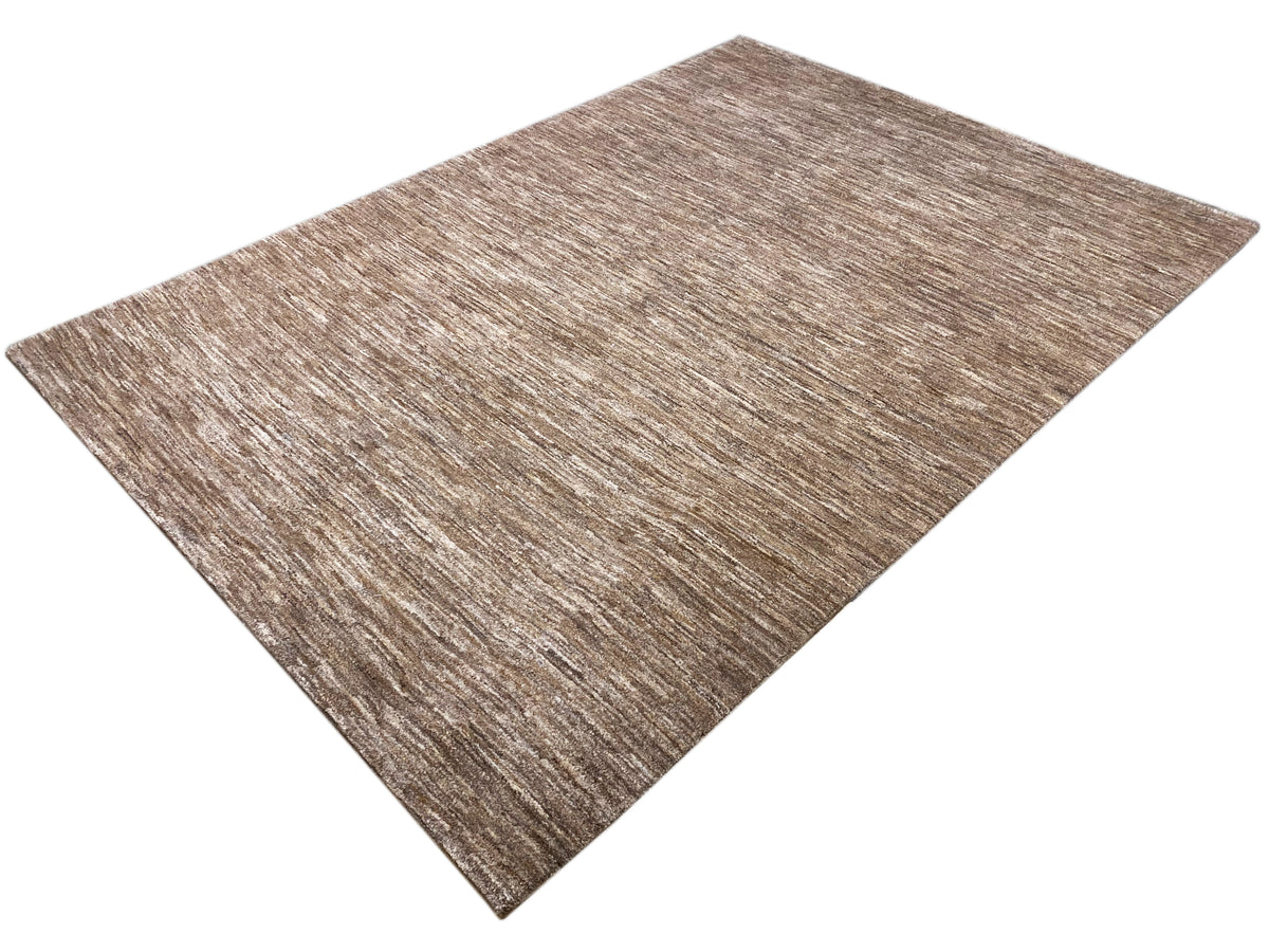 Gabbeh-Teppich rechteckig, braun-beige meliert, kurzer Flor