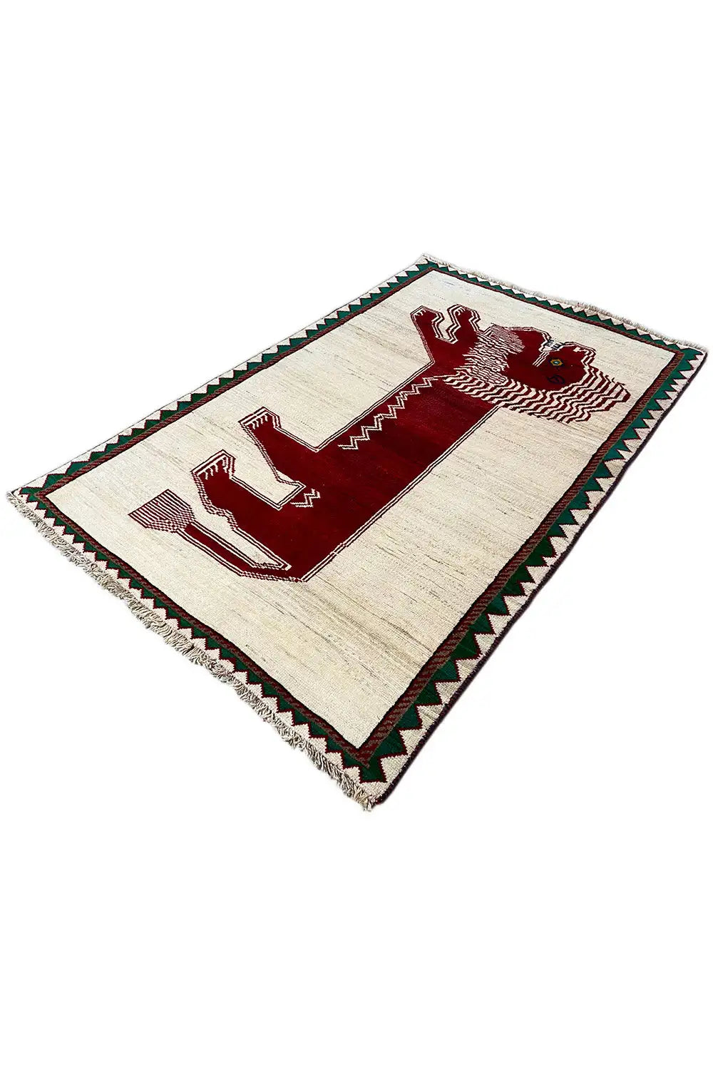 Löwen Gabbeh - 3558955815 (183x115 cm) - Premium Löwen Gabbeh from German Carpet Shop - Just €580! Shop now at German Carpet Shop