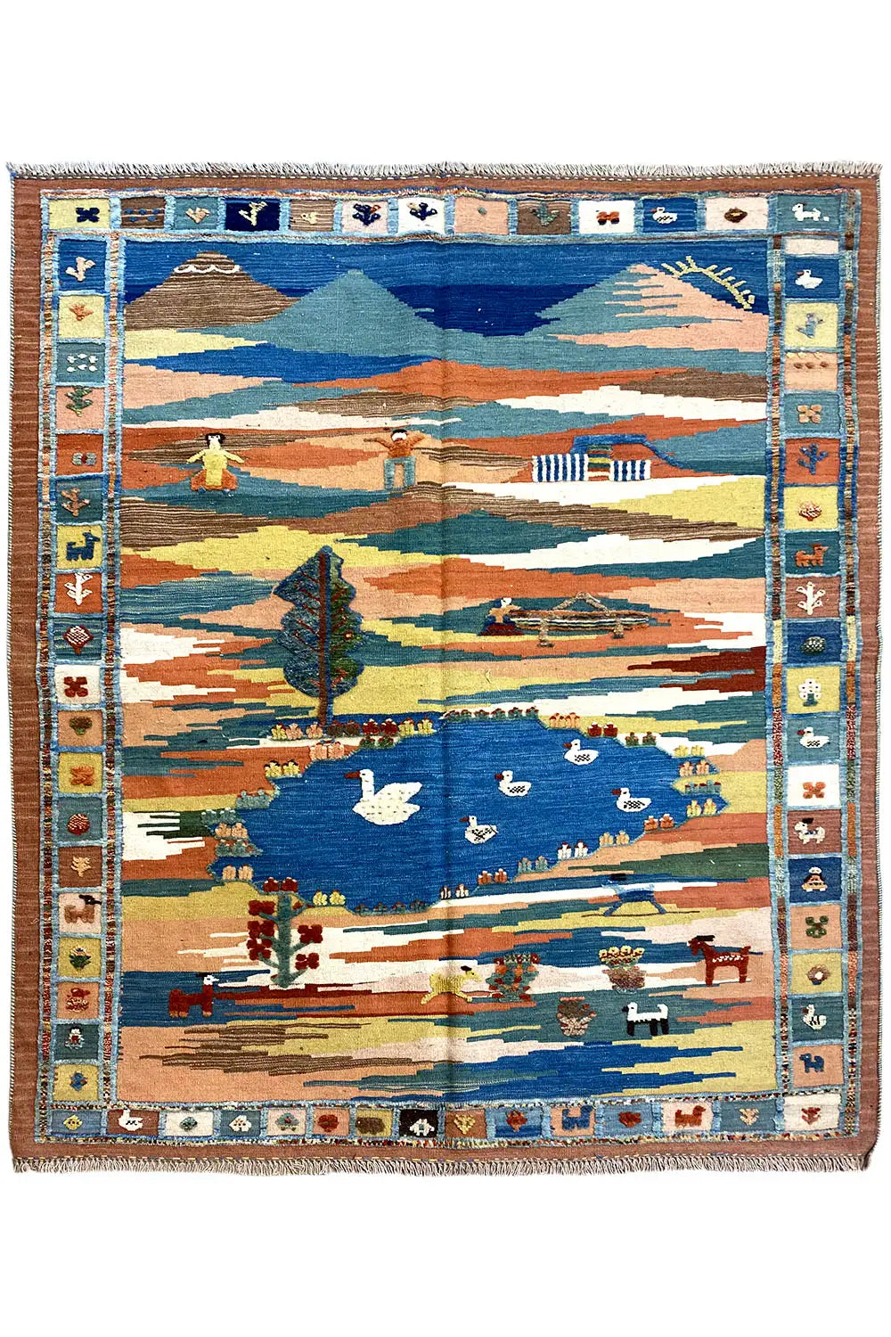 Kilim Qashqai  - 800607 (205x157 cm) - Premium Kelim from German Carpet Shop - Just €459! Shop now at German Carpet Shop